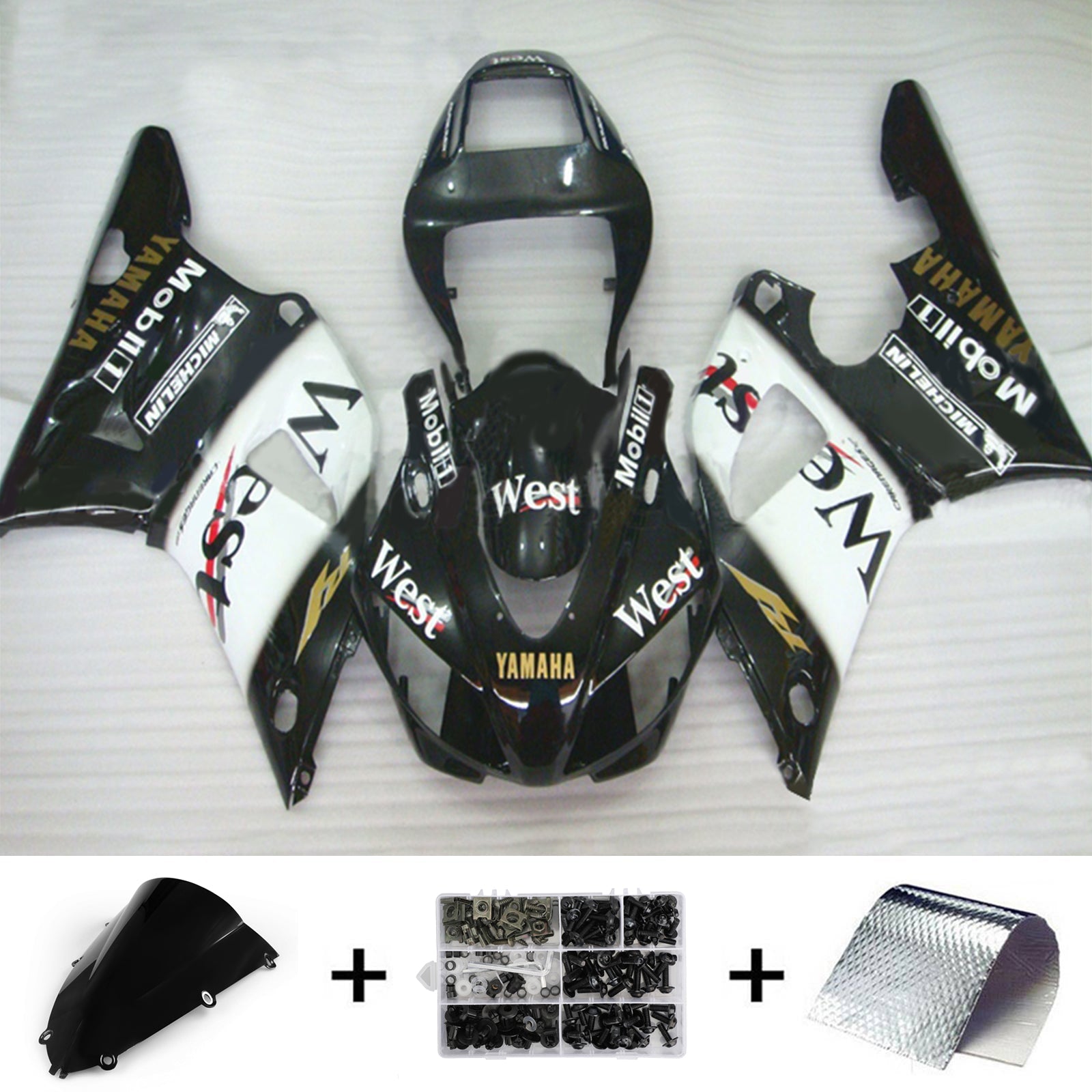 Amotopart Yamaha YZF 1000 R1 1998-1999 ABS muovinen korin suojasarja