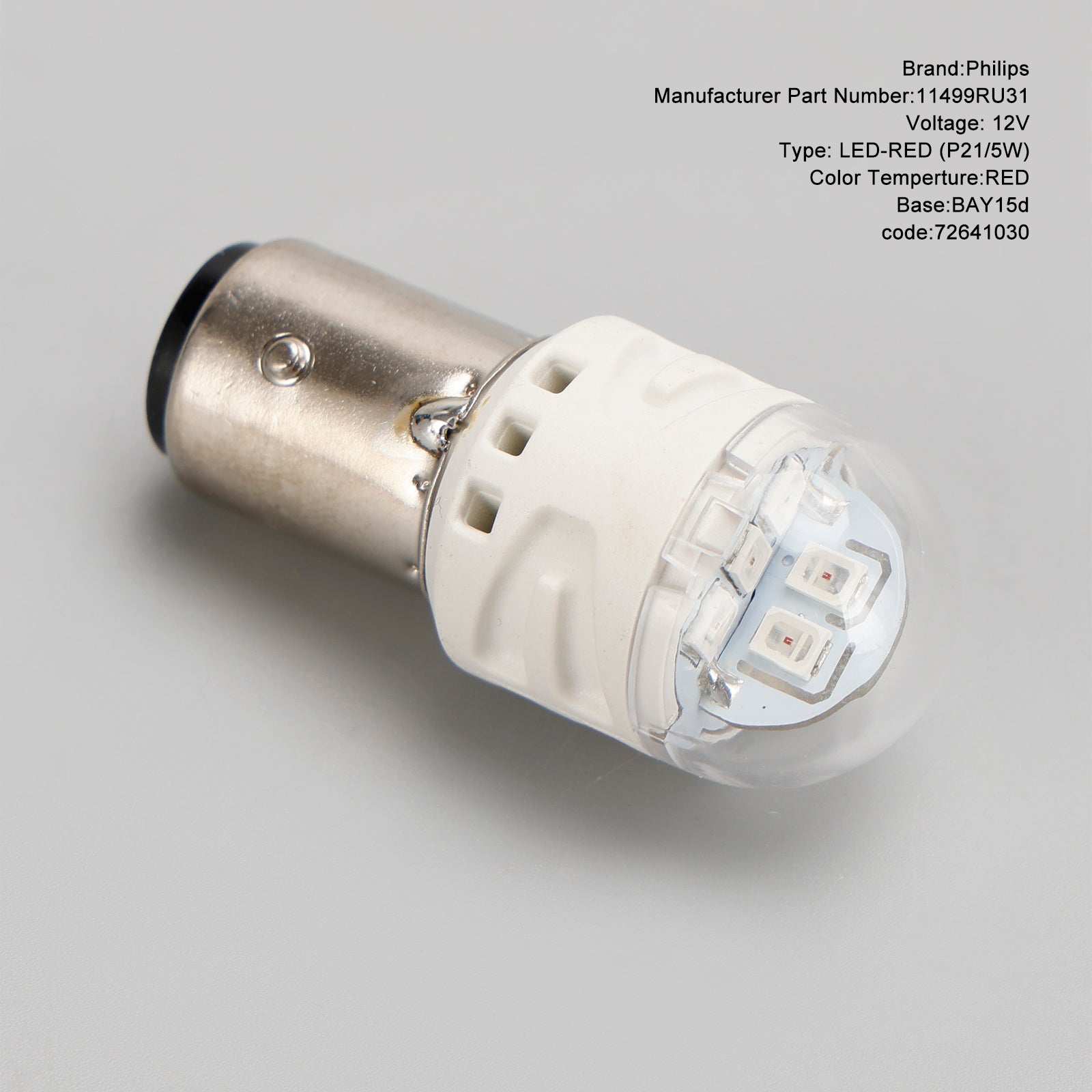 Philips 11499RU31B2 Ultinon Pro3100 LED-RED P21/5W BAY15d 12V