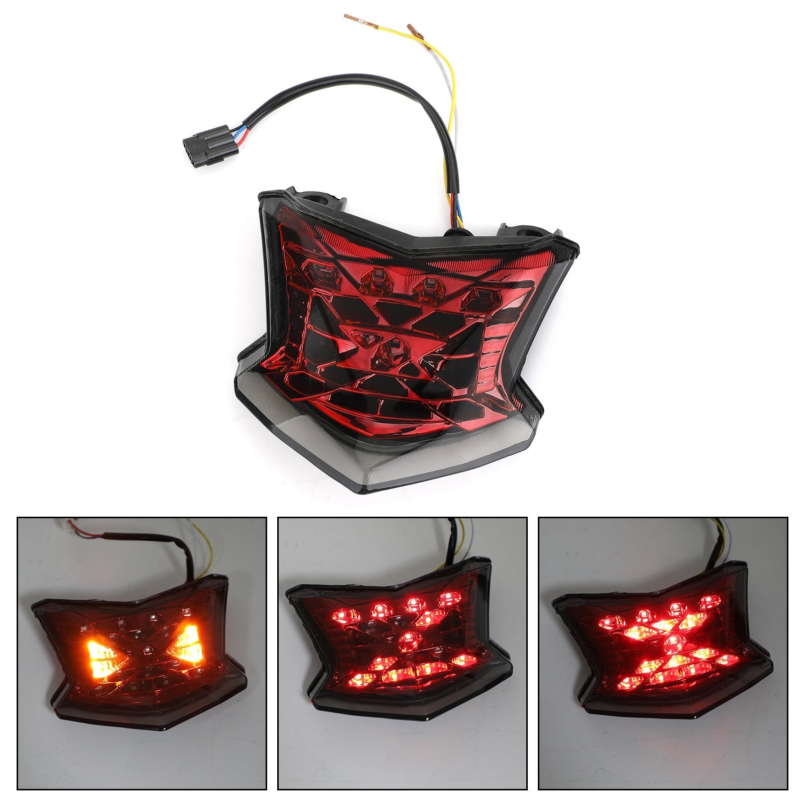 Clignotants de frein à LED feu arrière pour Kawasaki Z650 Ninja 650 Z900 17-19 argent générique