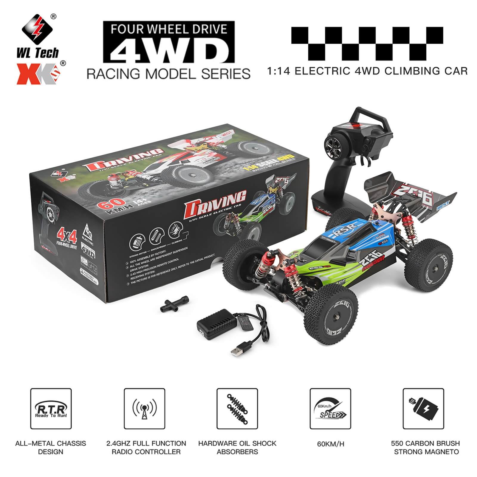 RC RTR CAR 2,4 GHz 60 km/h High -peed Drift Car Wltoys 144001