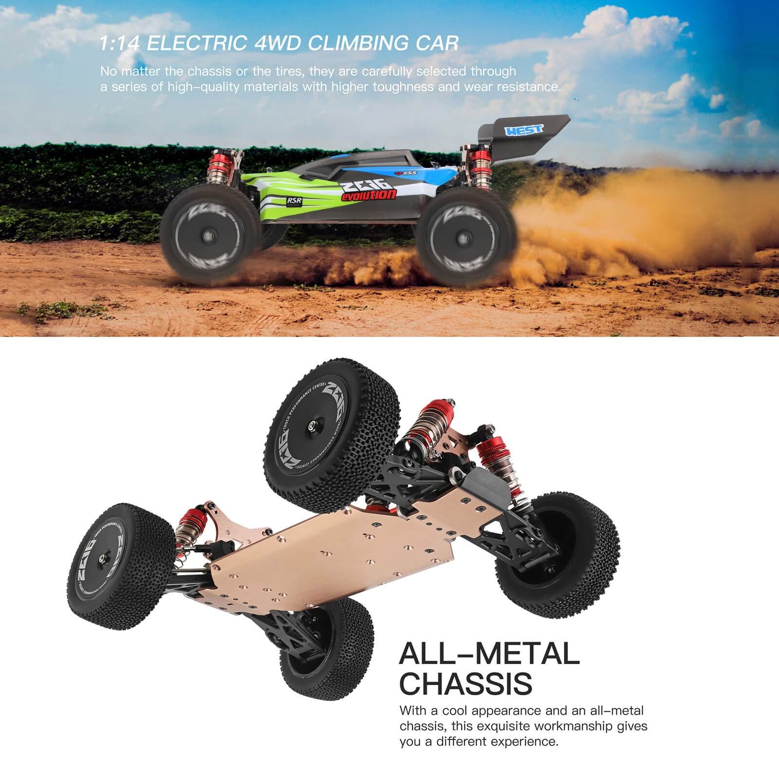 RC RTR CAR 2,4 GHz 60 km/h High -peed Drift Car Wltoys 144001