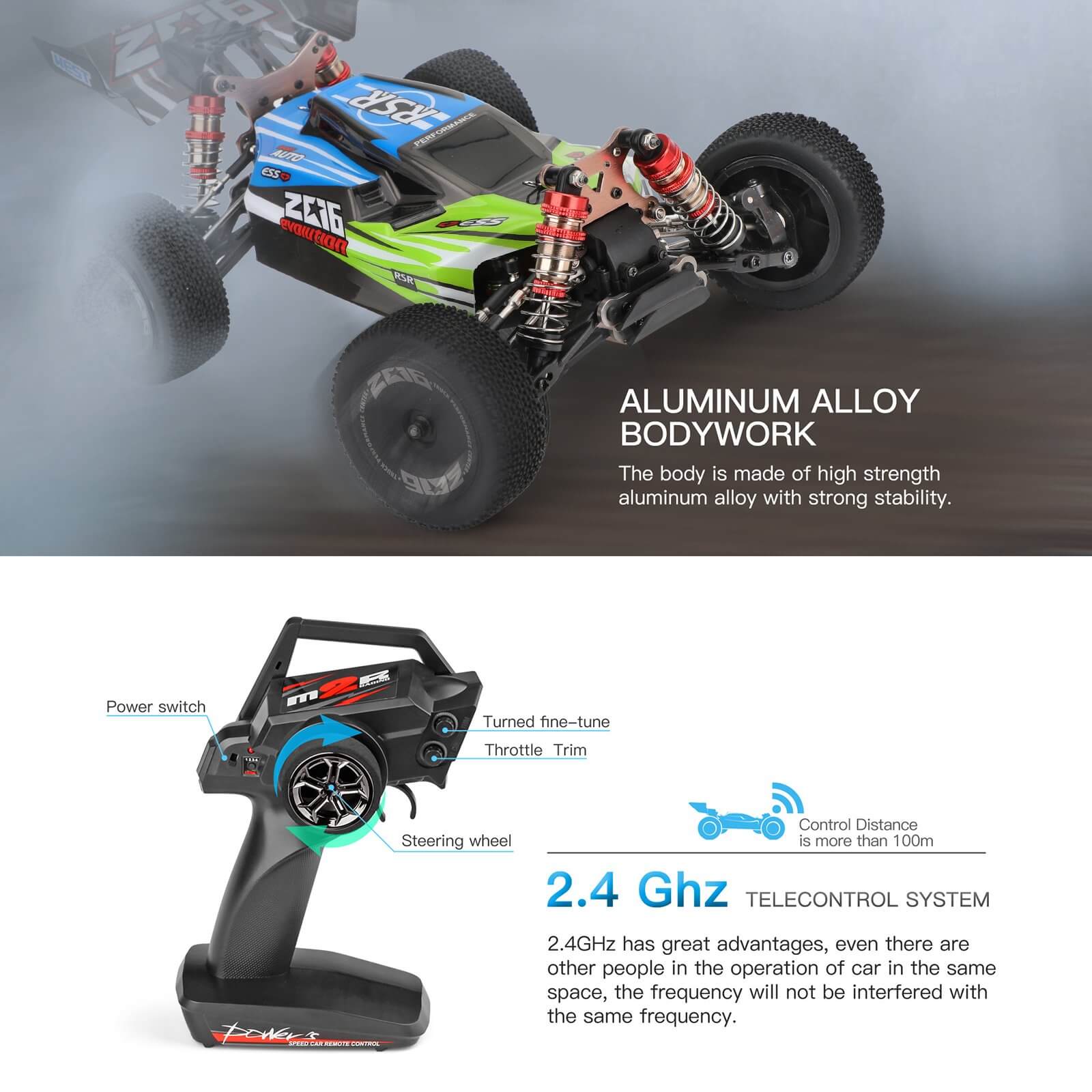 RC RTR CAR 2,4 GHz 60 km/h High -peed Drift Car Wltoys 144001