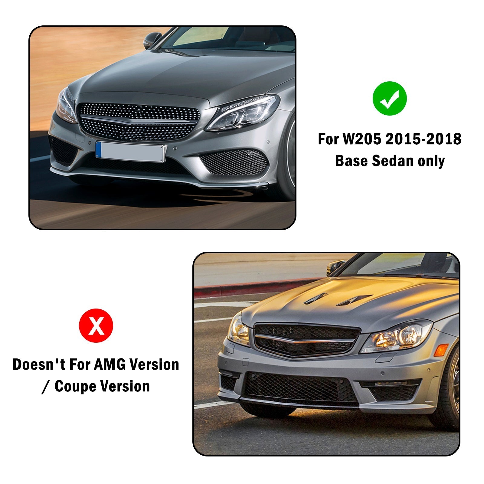 MERCEDES-BENZ C-RAZRED 2015–2018 W205 Pokrov sprednje meglenke s satjem