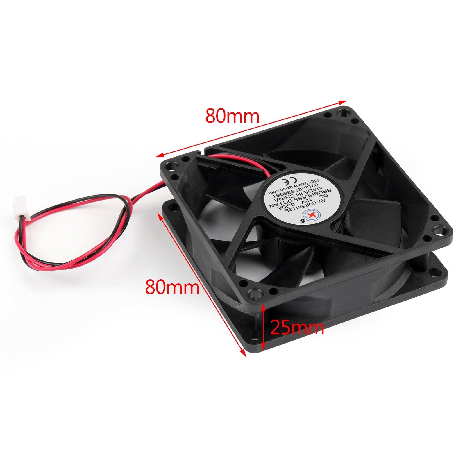 10 STKS DC Borstelloze Koeling PC Computer Fan 12 V 8025 s 80x80x25mm 0.2A 2 Pin Draad
