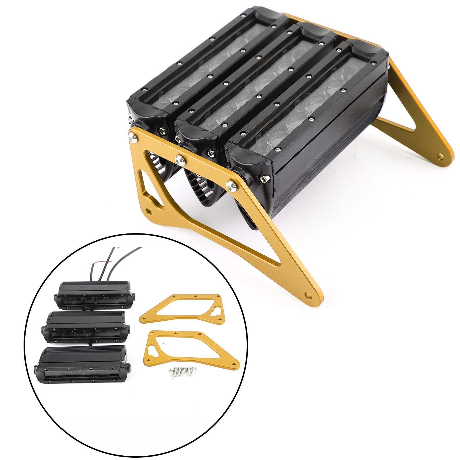 Phare à barre lumineuse blanche à 3 rangées de LED pour Honda MSX 125 SF Grom 13-2019 Gold Generic