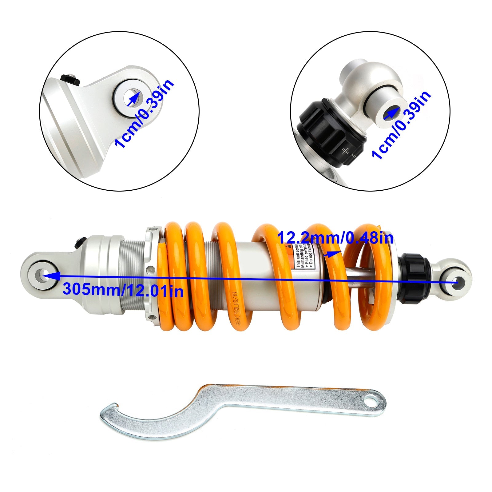 Amortisseurs d'air de suspension arrière de HONDA NC700X 2012-2017 305mm