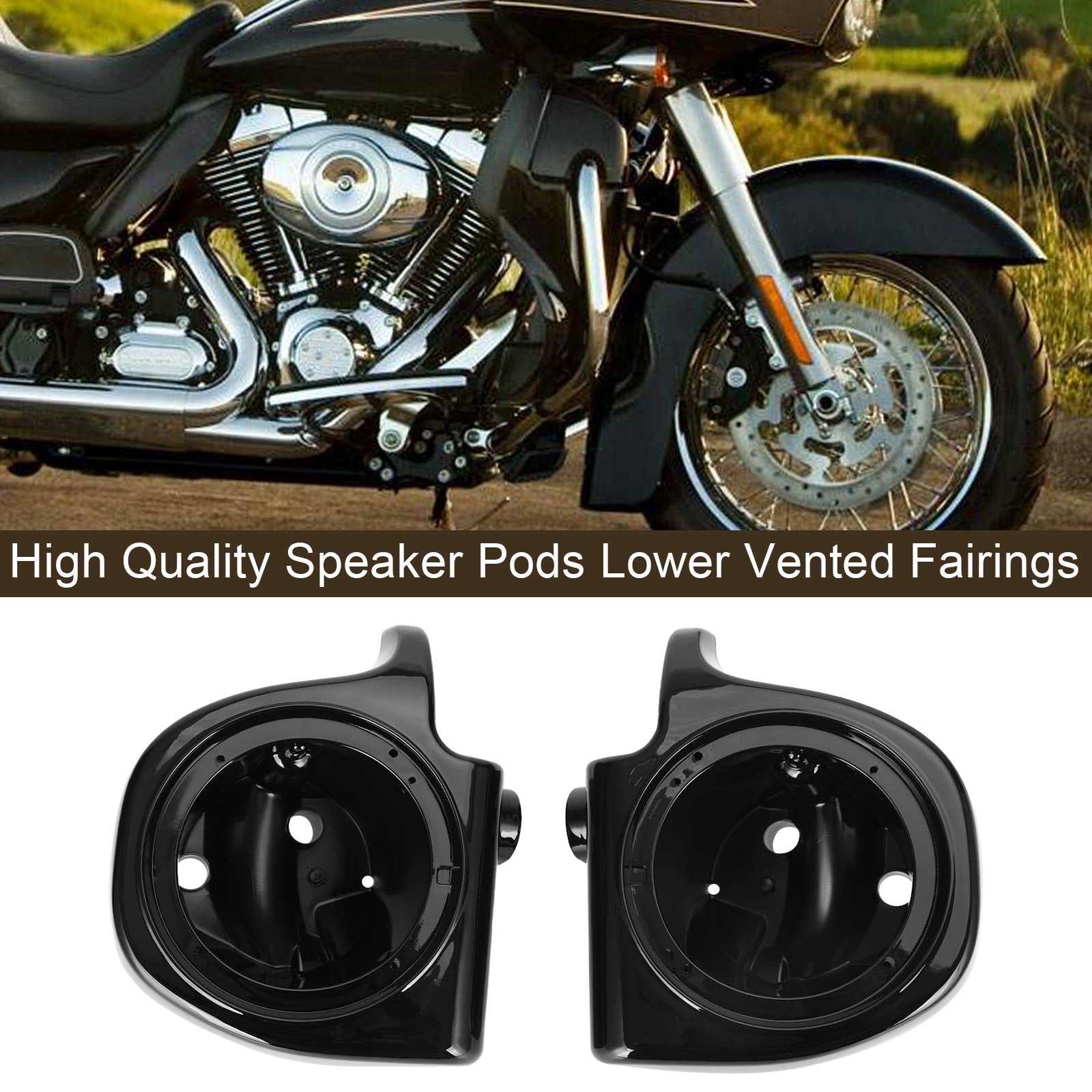 Haut-parleur Pods Box Boxes 6.5" pour carénages ventilés inférieurs Road King Touring 1993-2013 générique