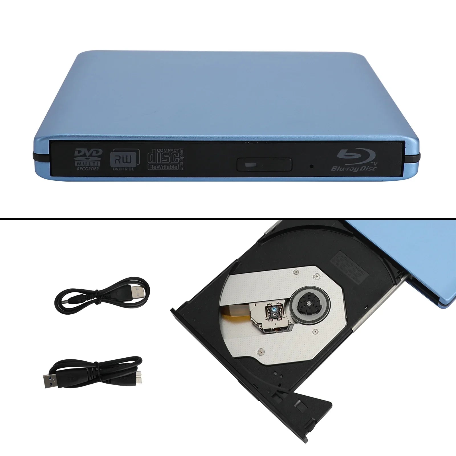 Fente de graveur Blu ray dans USB externe BD-R BD DVD CD RW graveur de disque lecteur de film