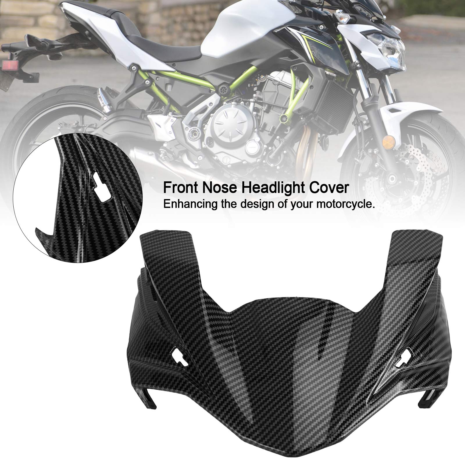 Carenado de cubierta de faro delantero de carbono para Kawasaki Z650 2017-2019 genérico
