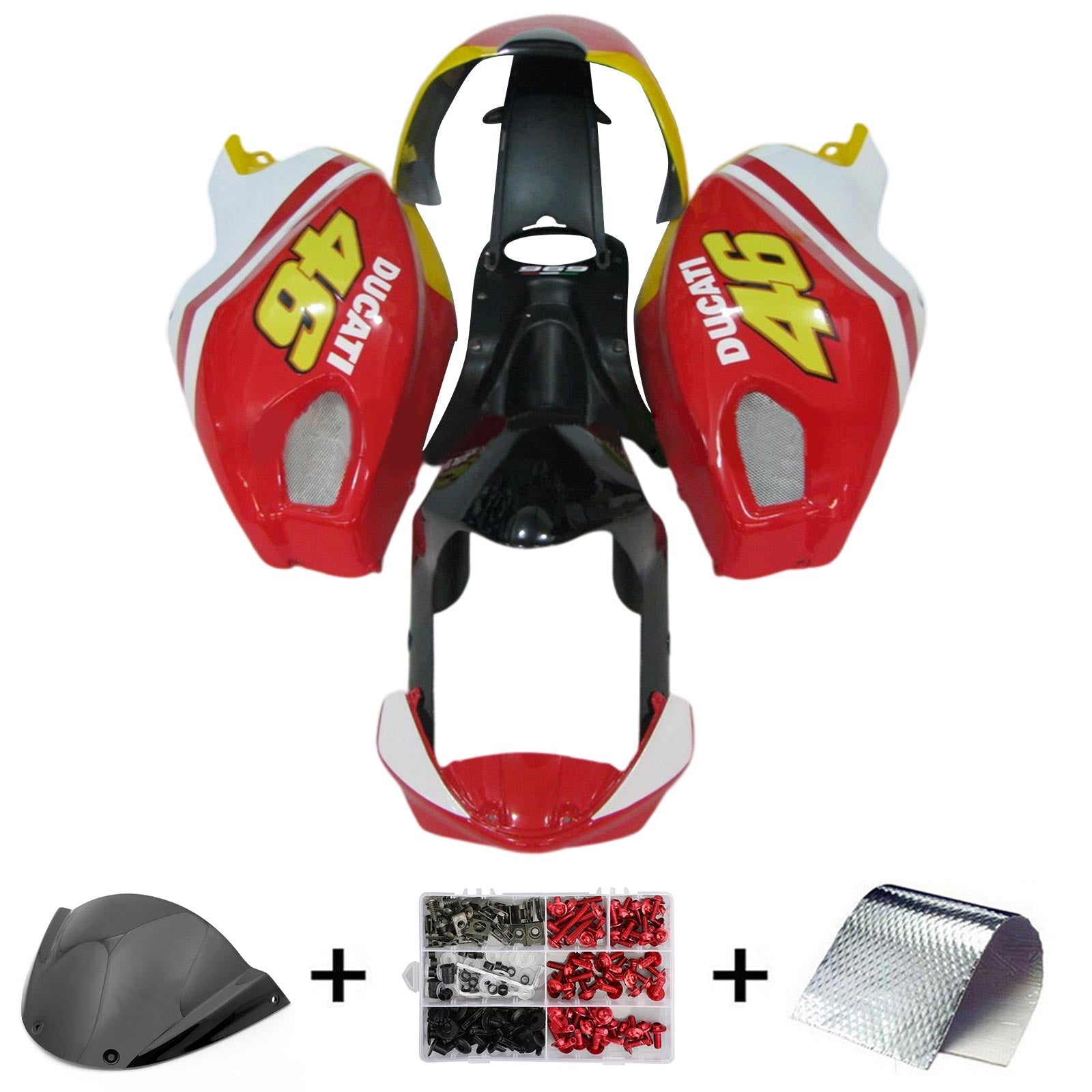 Amotopart Ducati Monster 696 796 1100 S EVO toutes années Kit de carénage carrosserie