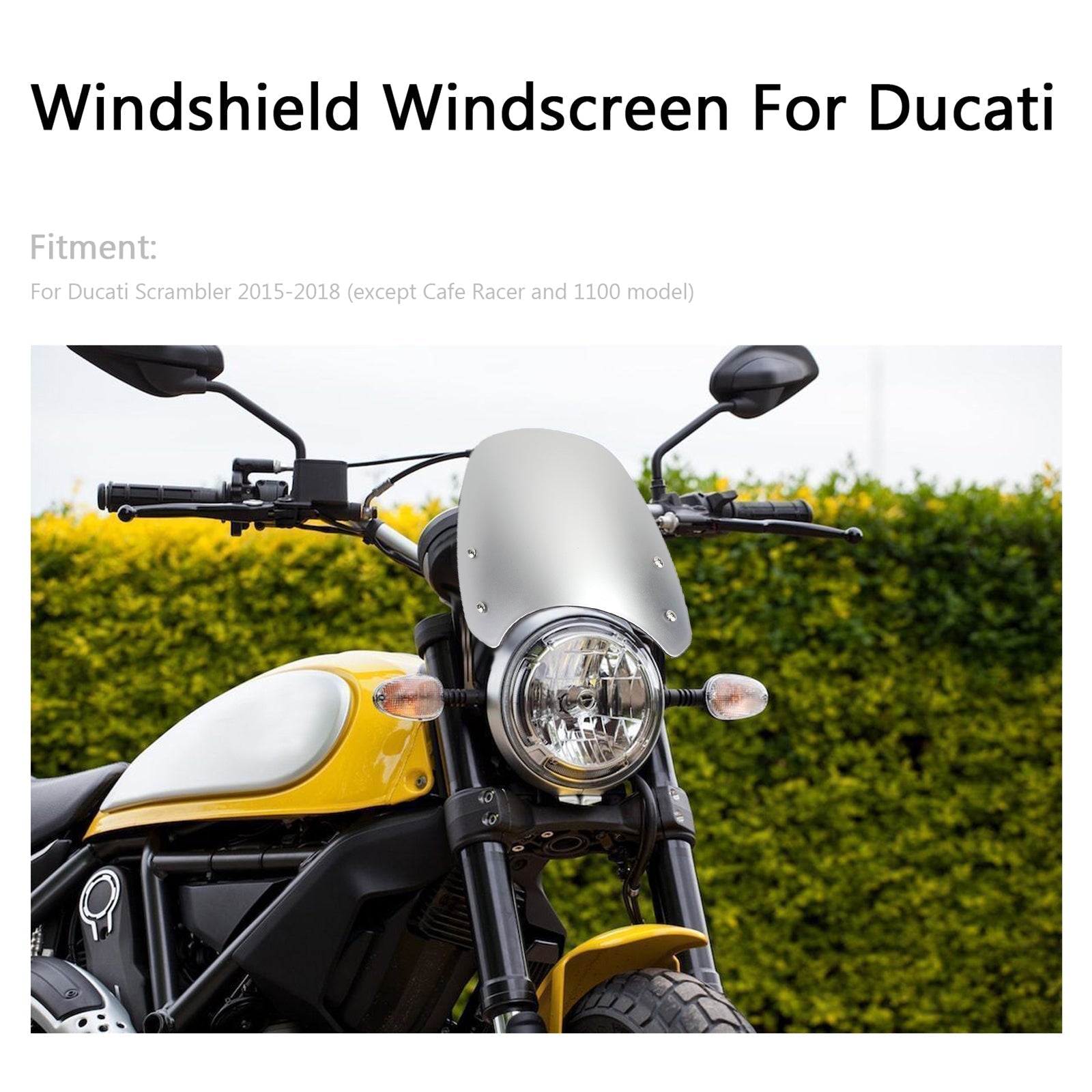 Parabrezza Protezione antivento per parabrezza Per Ducati Scrambler Silver Generic dal 15-2018