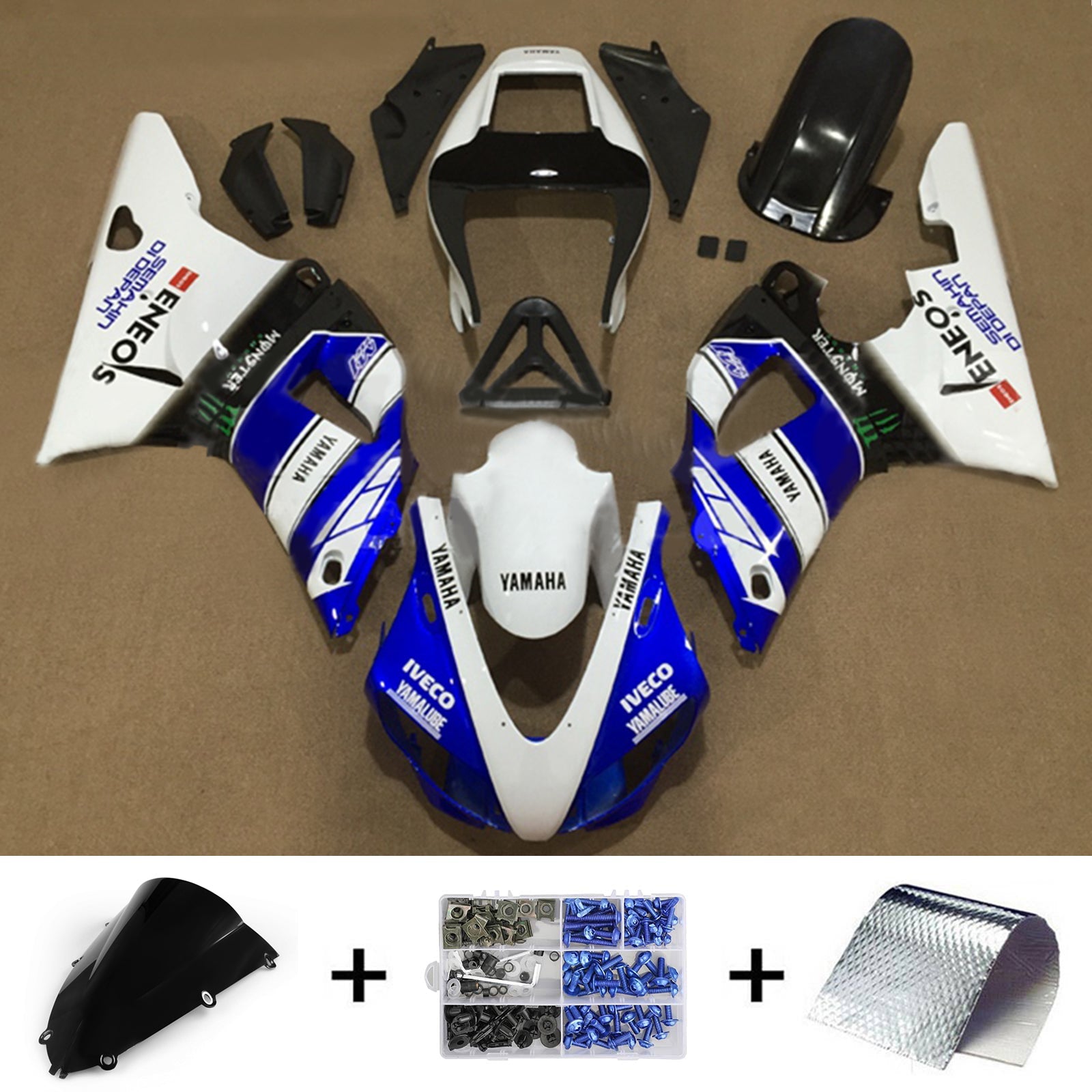 Amotopart Yamaha YZF 1000 R1 1998-1999 ABS muovinen korin suojasarja