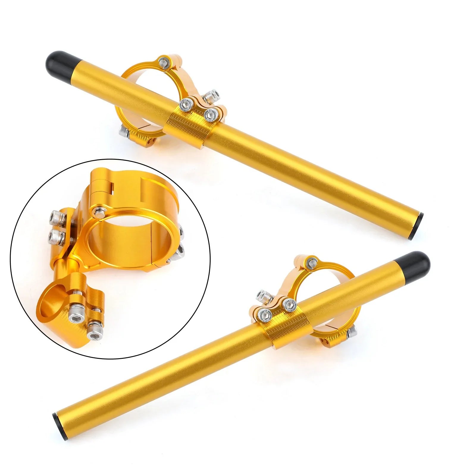 47mm Universel Réglable Rotatif CNC Billette Clip Ons Fourche Tube Guidon Kit