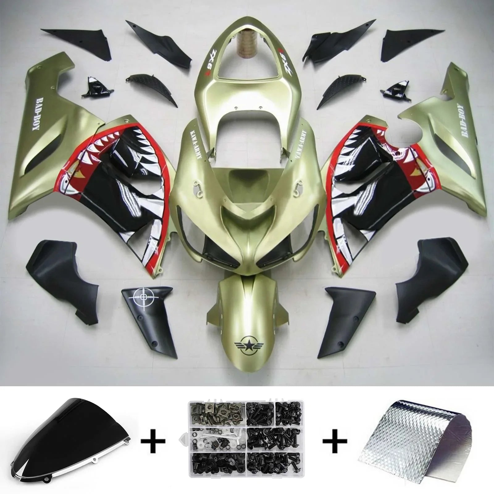 Amotopart kuipset voor Kawasaki ZX6R 636 2005-2006 Generiek