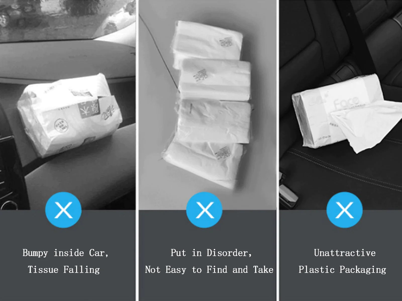 Osłona przeciwsłoneczna do samochodu Uchwyt na serwetki Osłona przeciwsłoneczna do samochodu Pojemnik na chusteczki do samochodu PU B