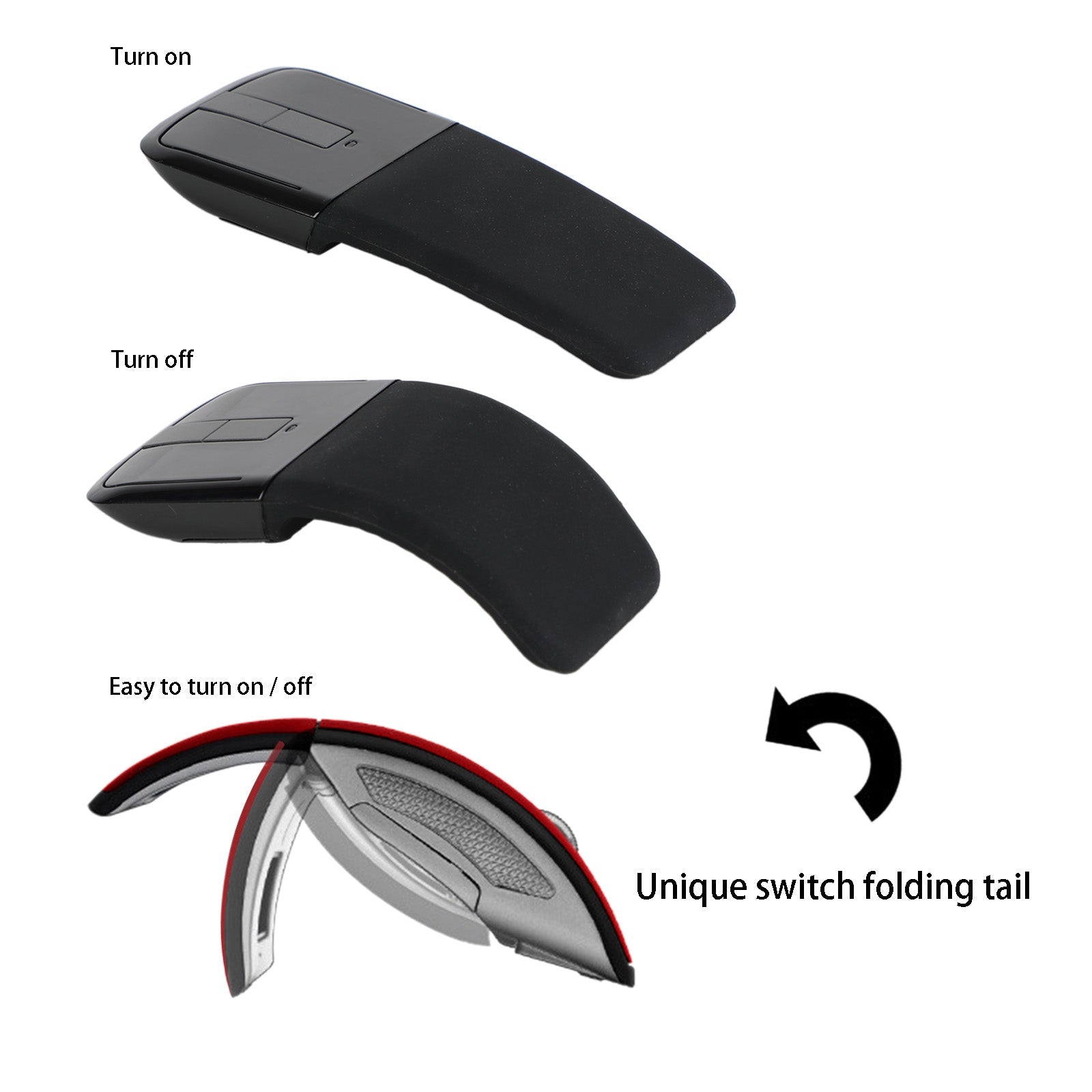 Wireless Arc Touch Touch pieghevole 2,4 GHz ricevitore tattile ottico PC