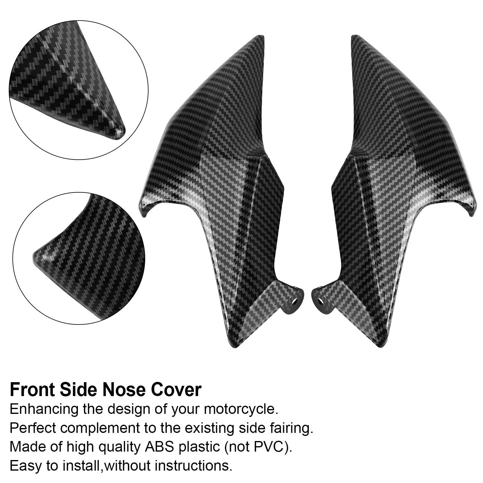 Carénage de panneau de phare avant en carbone pour Kawasaki Z900 2020-2021 générique