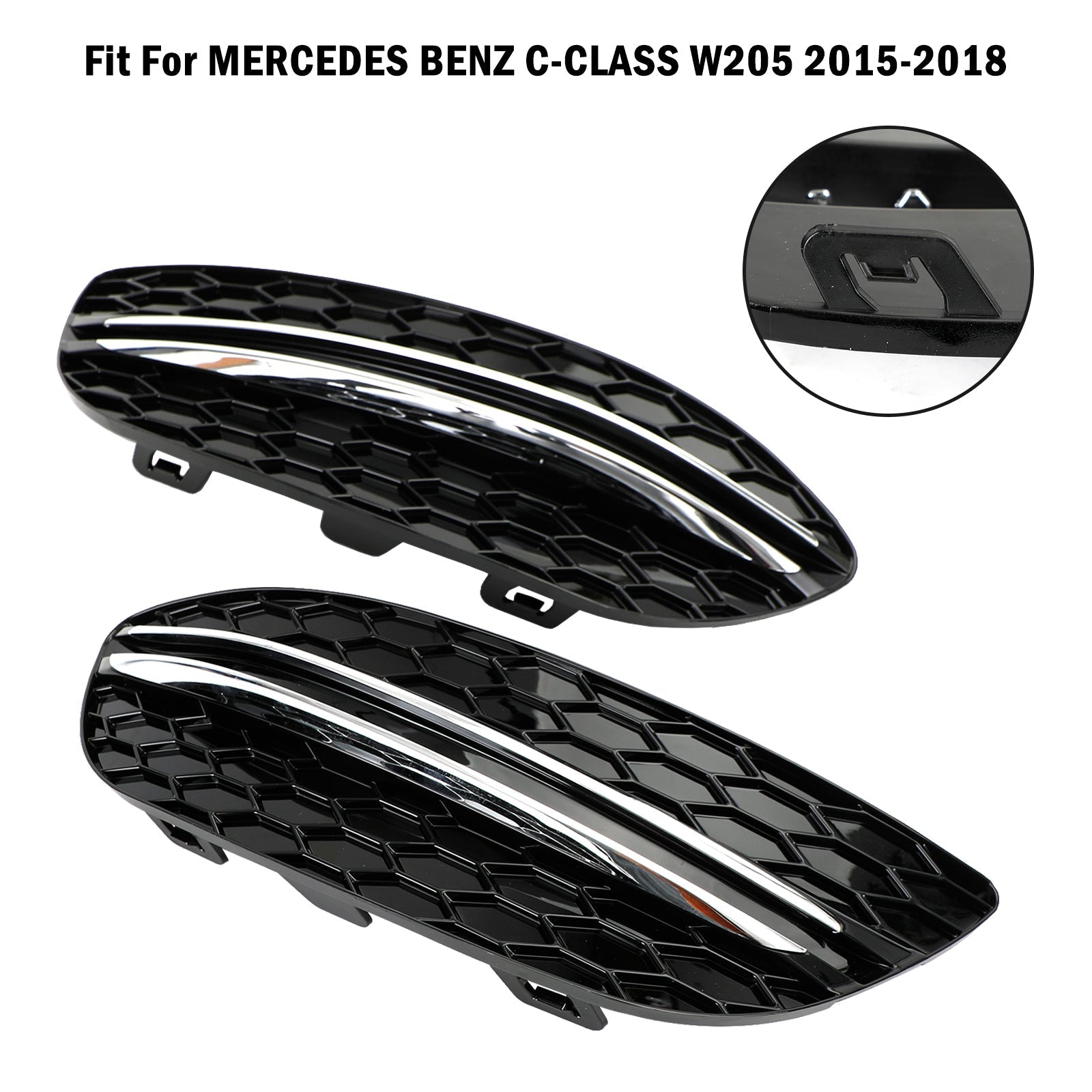MERCEDES-BENZ C-RAZRED 2015–2018 W205 Pokrov sprednje meglenke s satjem