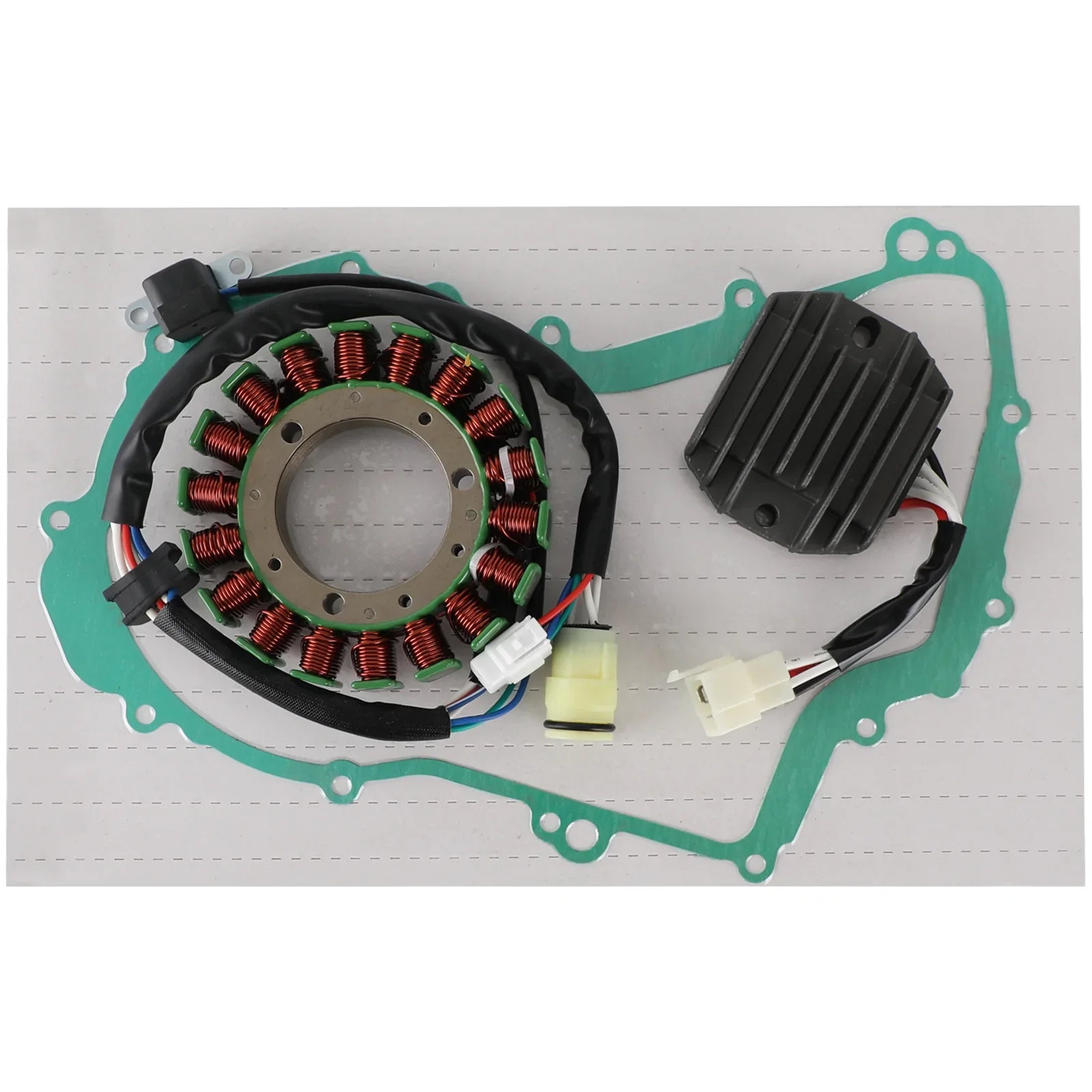 Magneto Statore + Raddrizzatore di Tensione + Guarnizione per Yamaha Big Bear 400 YFM400 00-01 Fedex Express Generico