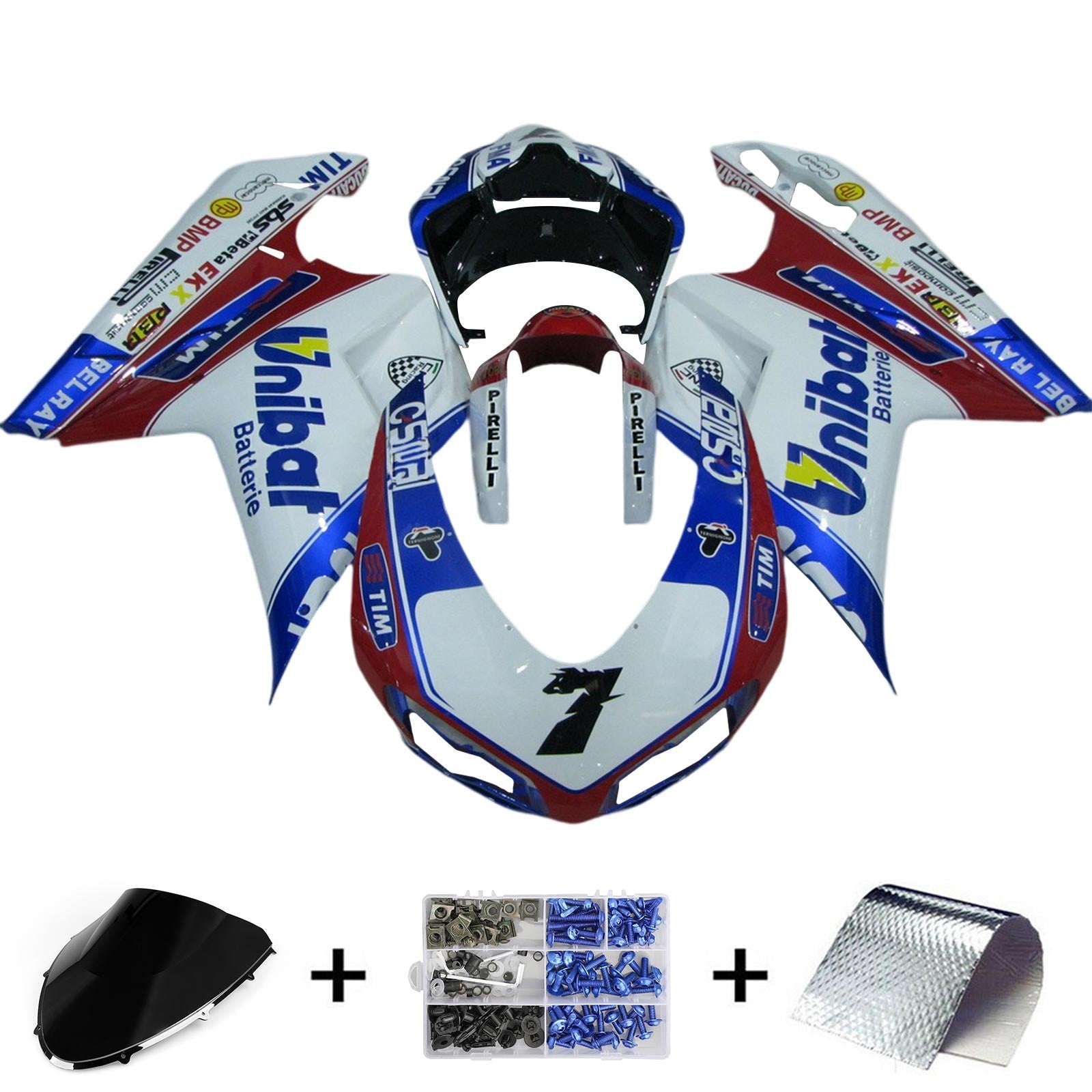 Ducati 1098 1198 848 2007-2011 Zestaw owiewek nadwozia ABS
