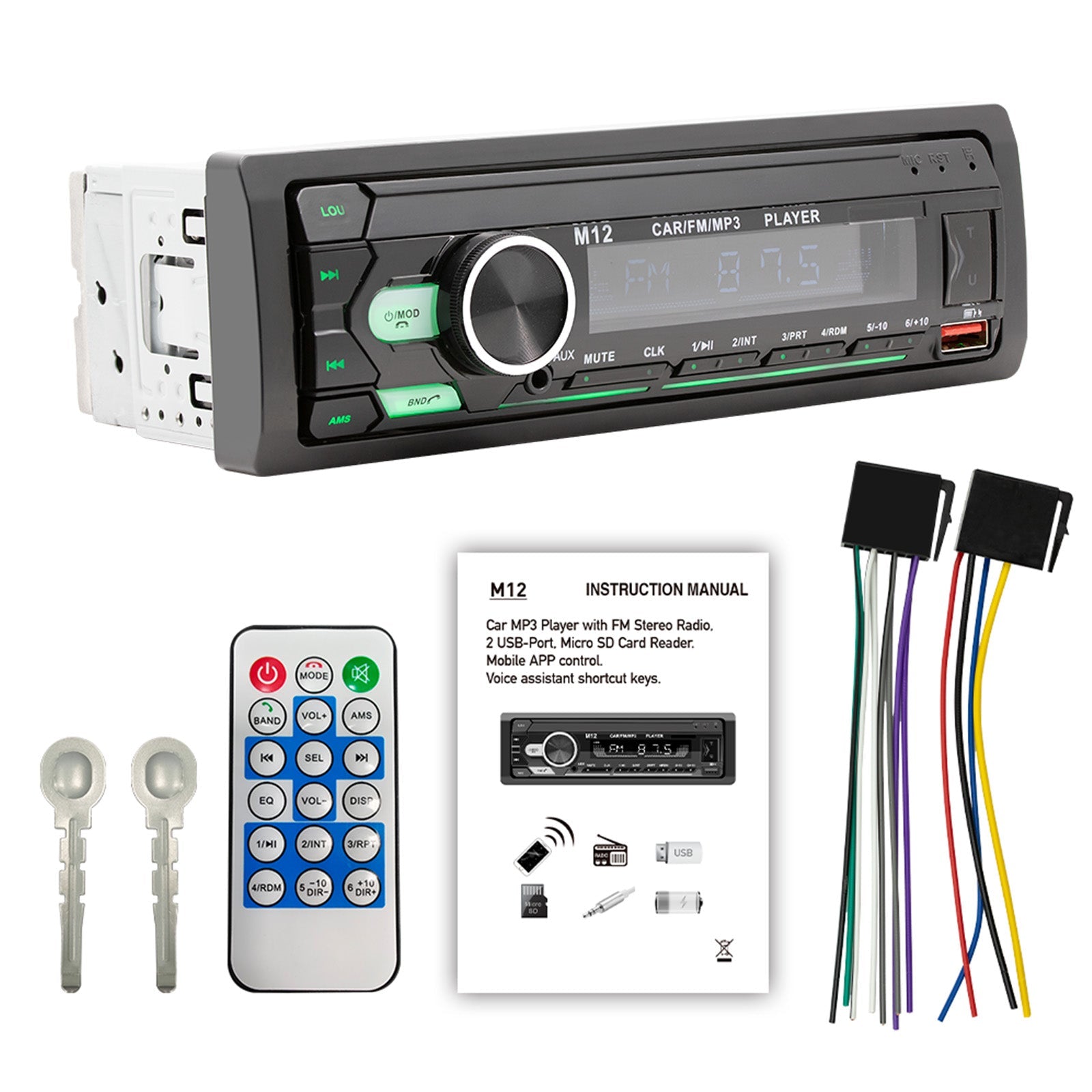 AI smart Bluetooth Stereo Radio FM Car MP3 Player Positionnement pour trouver une voiture