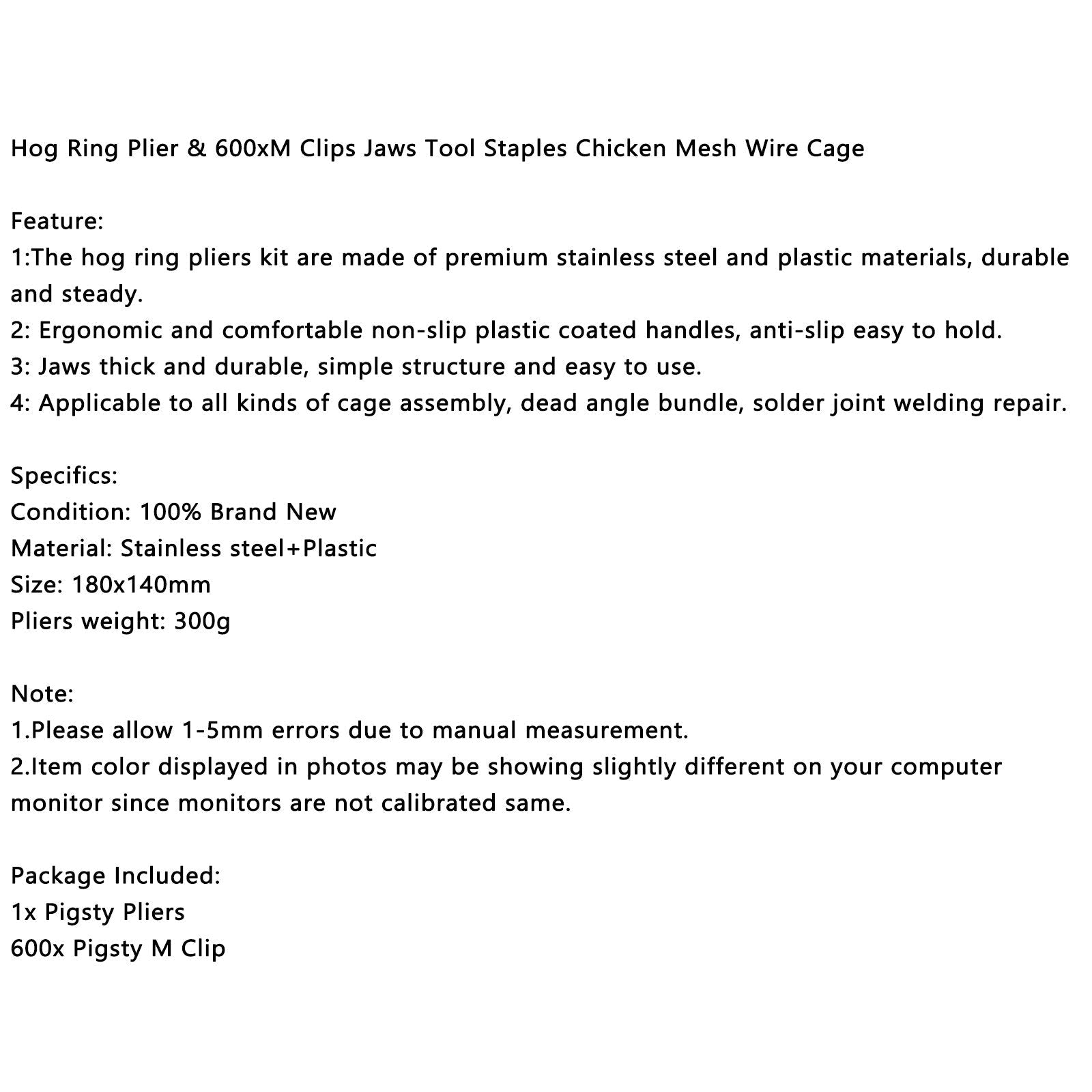 Hog Ring Pihdit ja Pihdit 600xM Leuat Työkalu niitit Kanaverkkolankahäkki