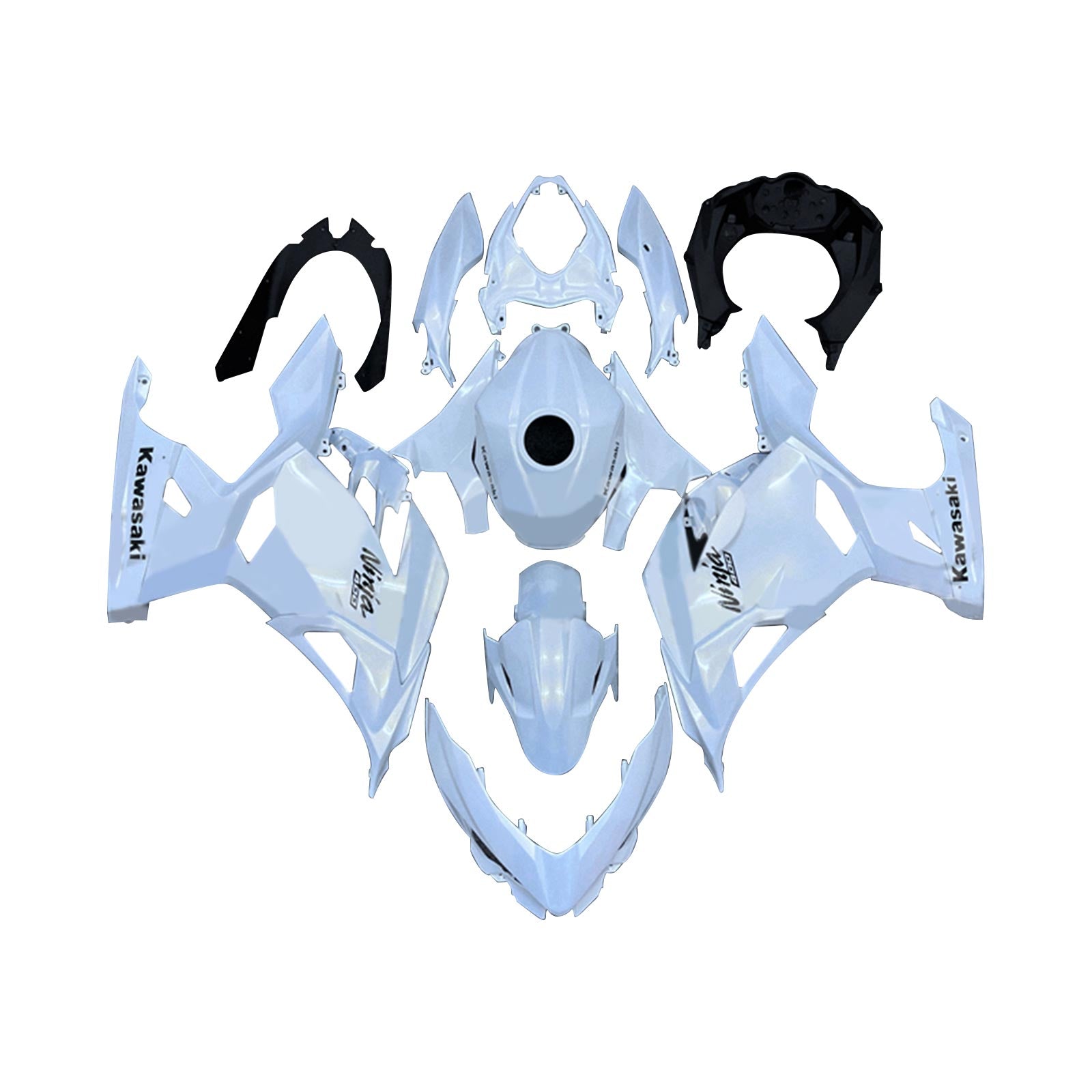 Amotopart kawasaki ex400 ninja400 2018-2023 komplet poštenosti corrier plastični abs