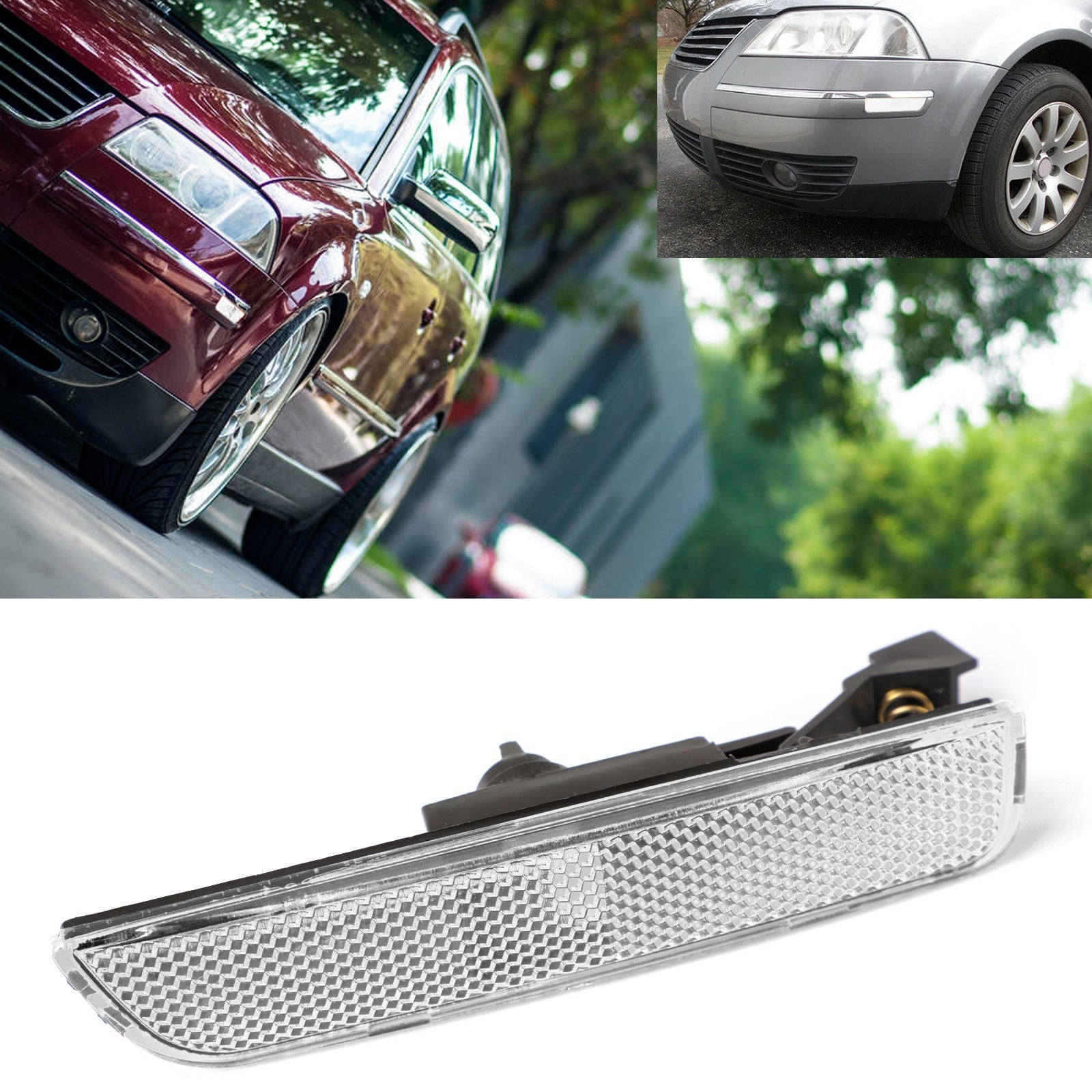 Luces de marcador laterales de parachoques delantero derecho blanco para VW Passat B5.5 genérico 2001-2005