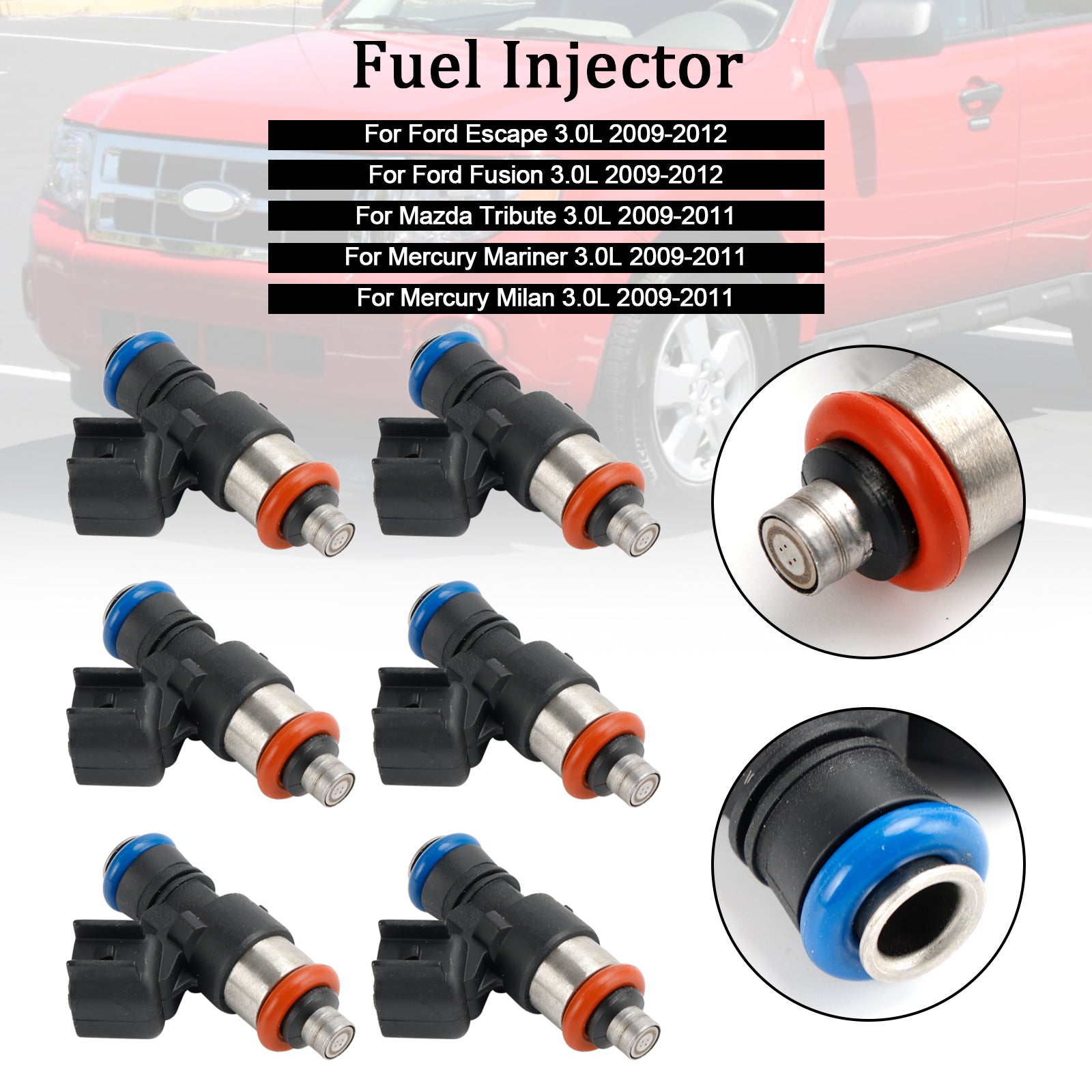 Injektor za gorivo 0280158189 Prilagojeno na Ford Escape Fusion Mazda 3.0L V6 6 kosov