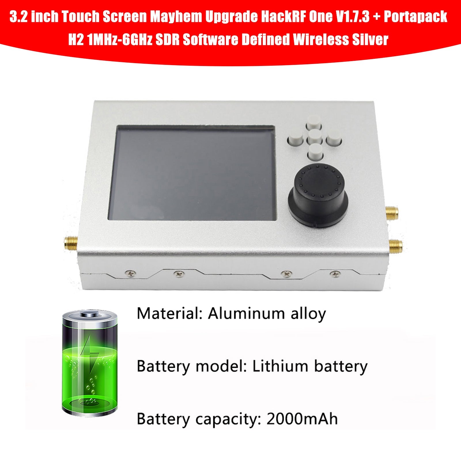 Hackrf One v1.7.3 Portapack H2 1 MH-6 GHz SDR zdefiniowany przez oprogramowanie bezprzewodowe