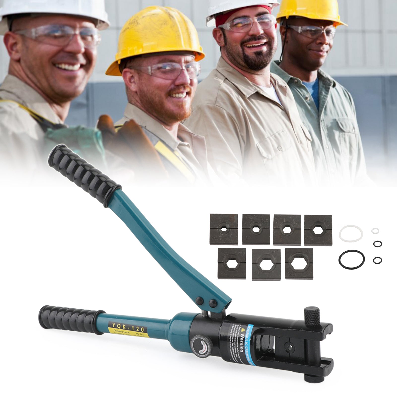 Pince à sertir de borne de cosse de câble de batterie de fil hydraulique amélioré 10T et 8 matrices noires