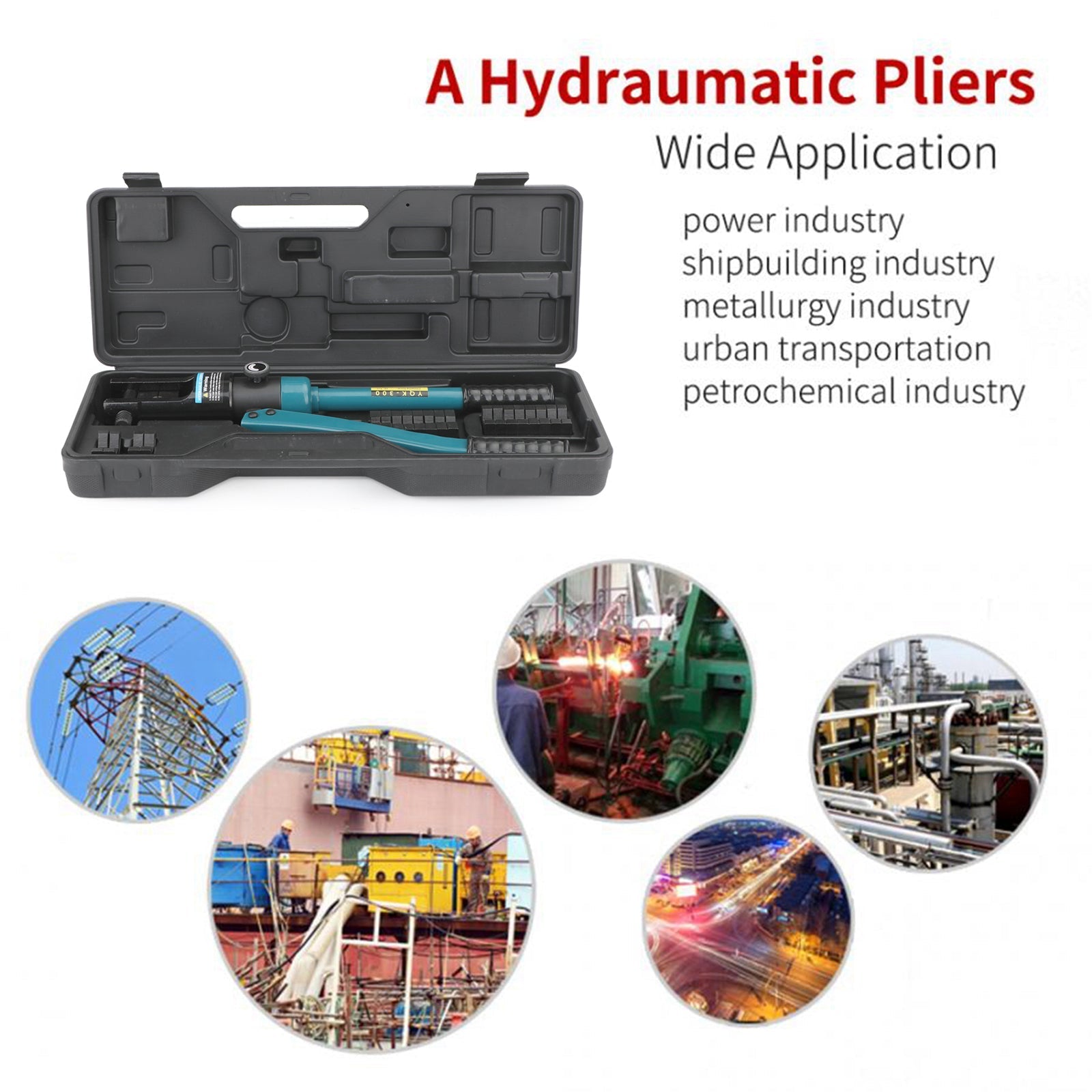 Pince à sertir de borne de cosse de câble de batterie de fil hydraulique amélioré 10T et 8 matrices noires