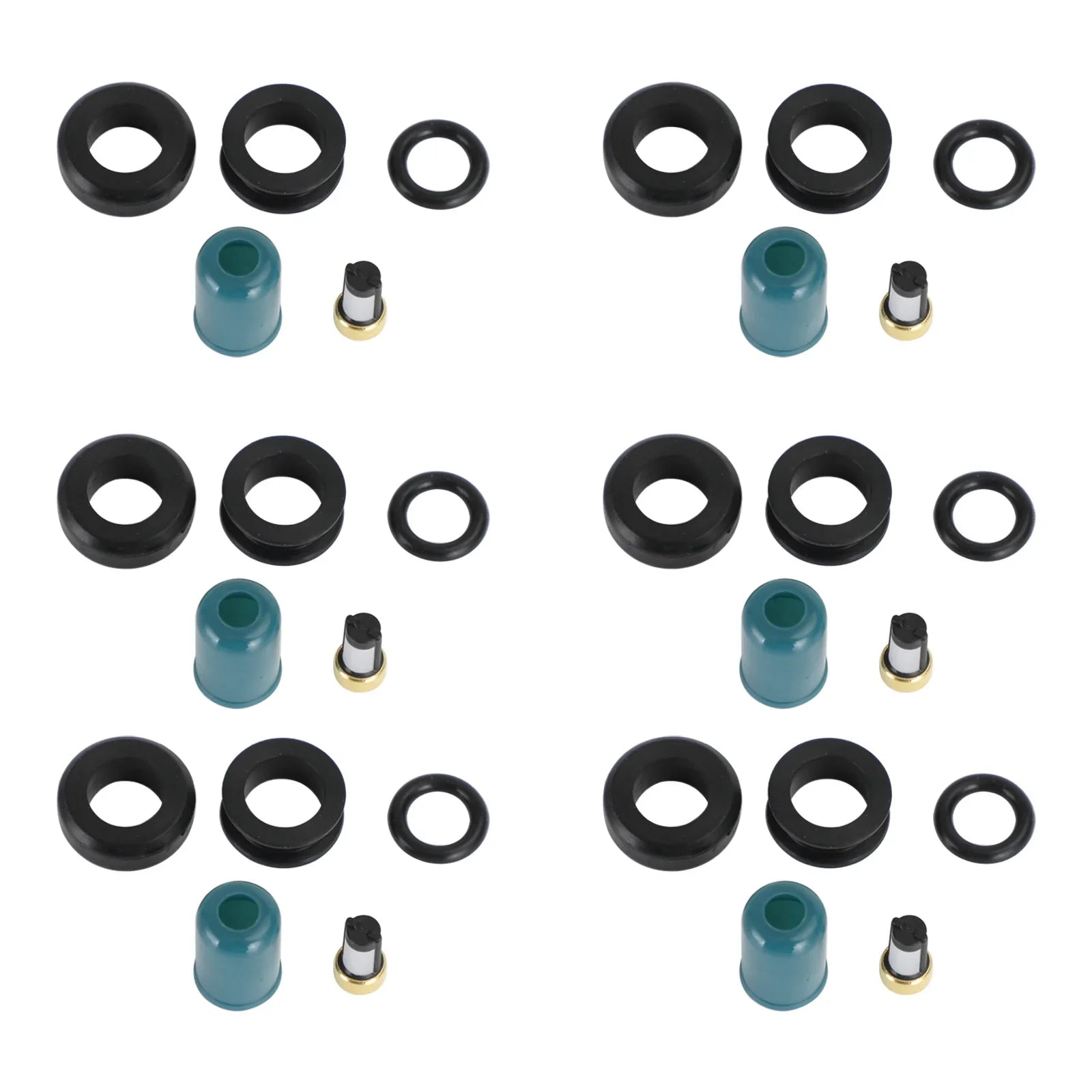 Kit de reconstrucción de juntas de reparación de inyectores de combustible de 6 piezas para Toyota 3VZE 1988-1995 3.0L genérico