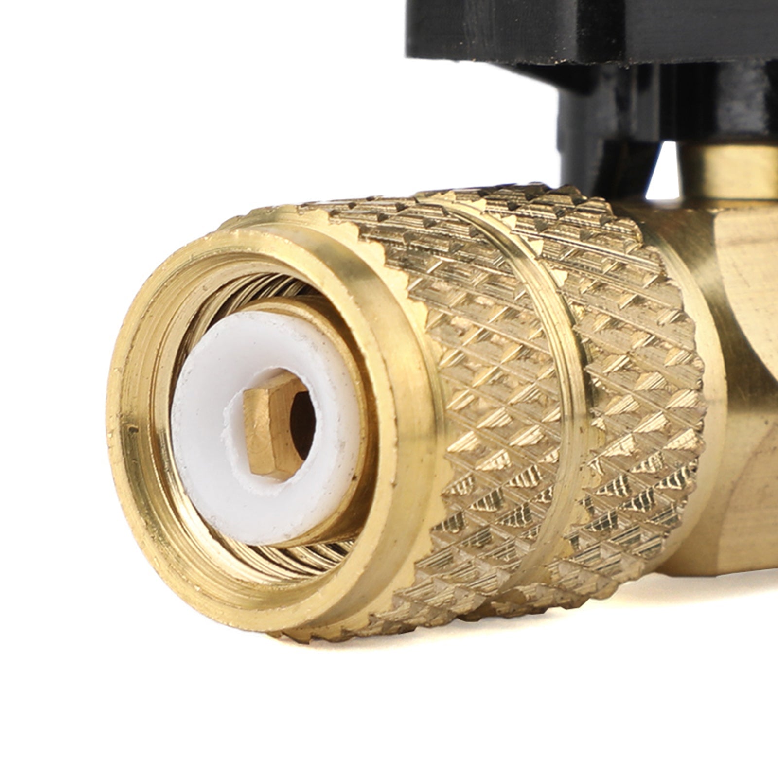 3 valvole a sfera diritte da 1/4" SAE per refrigerante HVAC A/C Tech strumento manuale per R410A