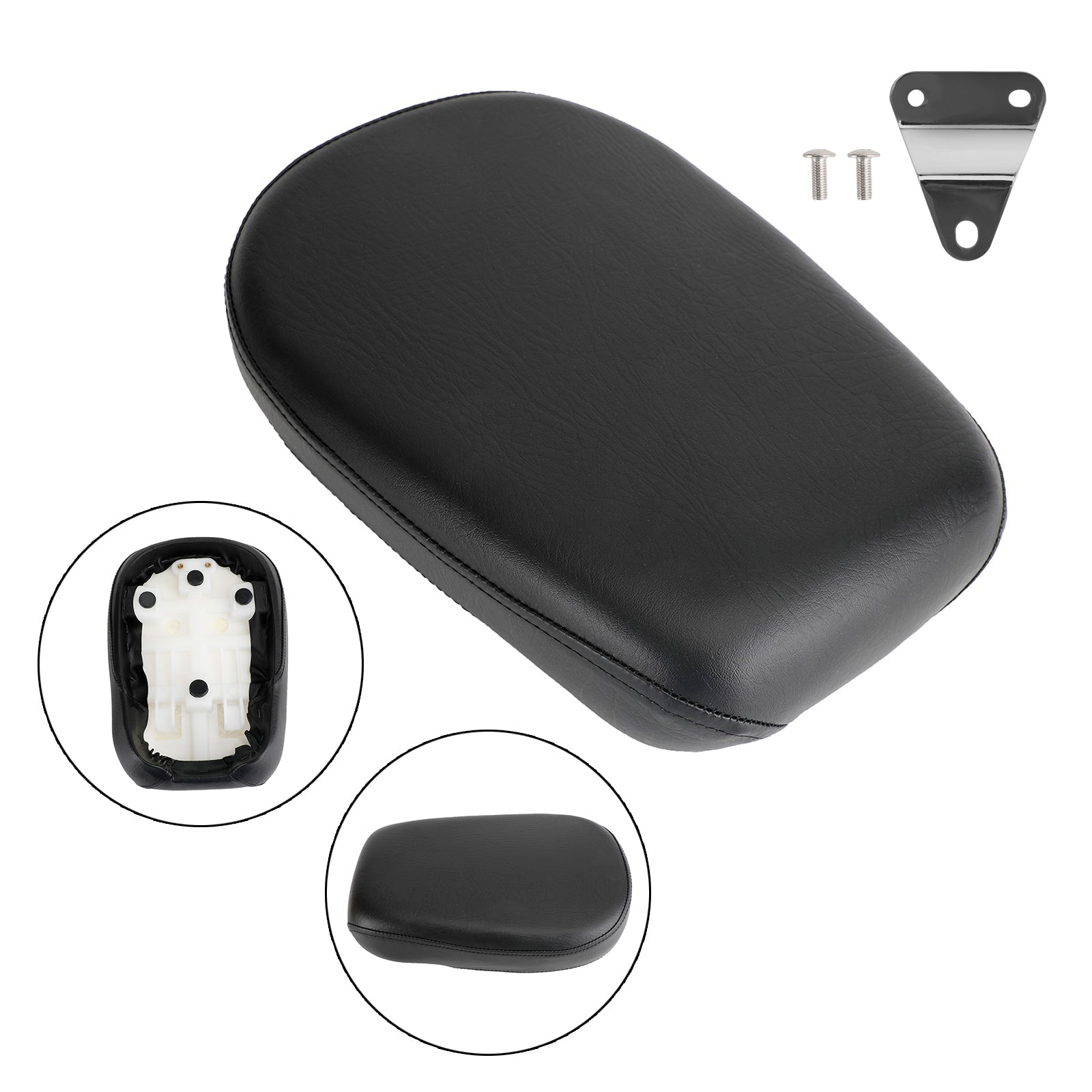 Yamaha V-Star Xvs650 1998-2010 Cojín del asiento del pasajero trasero Pu Beanbag plano