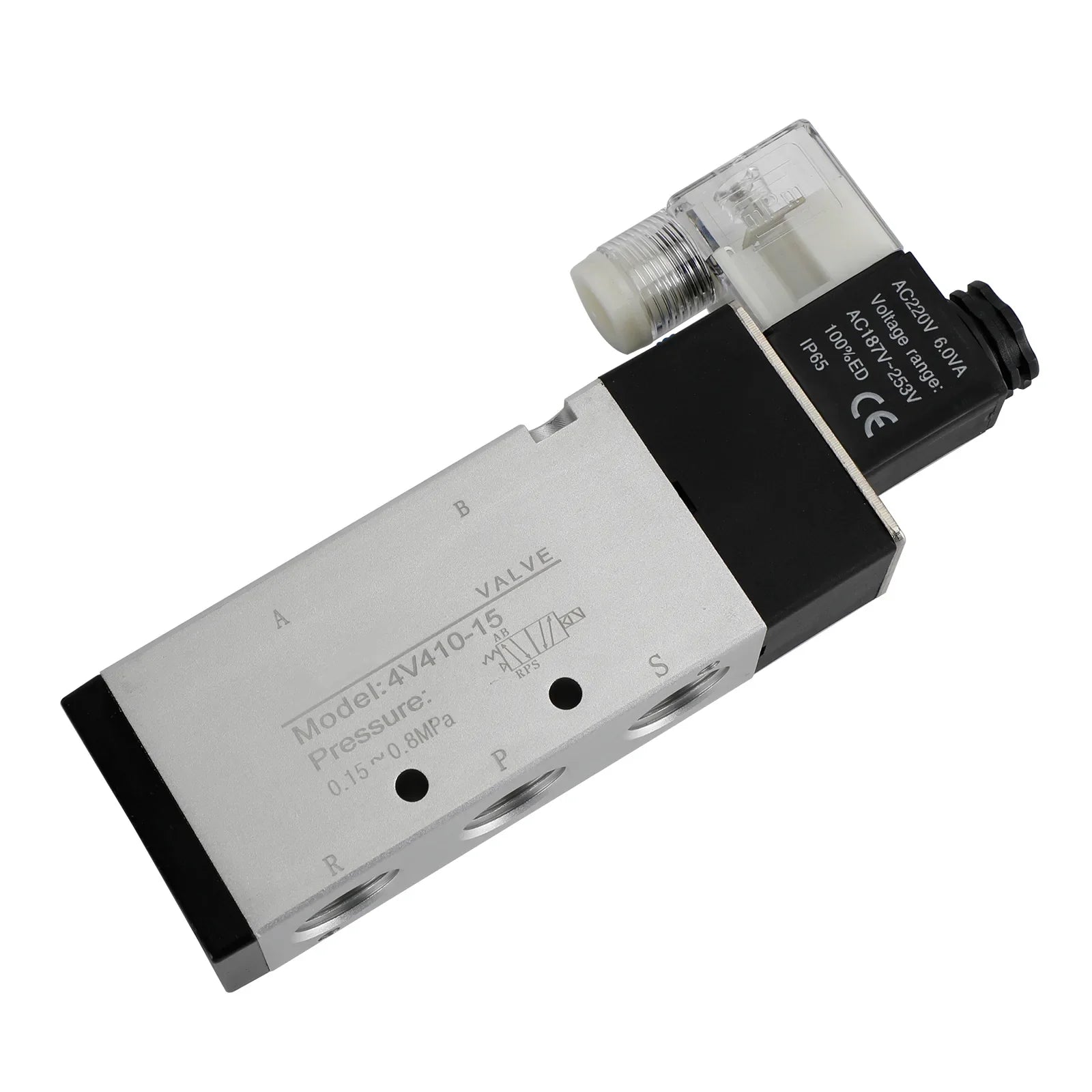 Électrovanne électrique pneumatique 4V410-15 AC 220V 2 positions 5 voies PT 1/2"