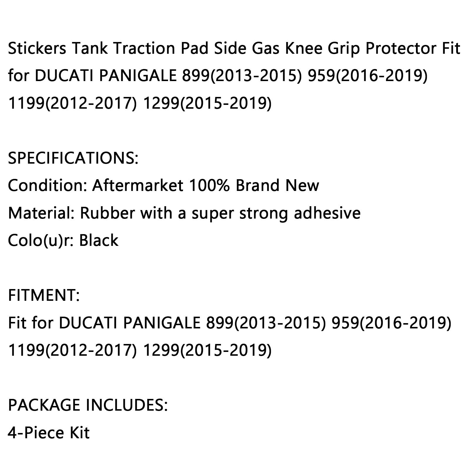 4X podkładki trakcyjne bocznego zbiornika do Ducati Panigale 899 13-15 959 16-19 Generic