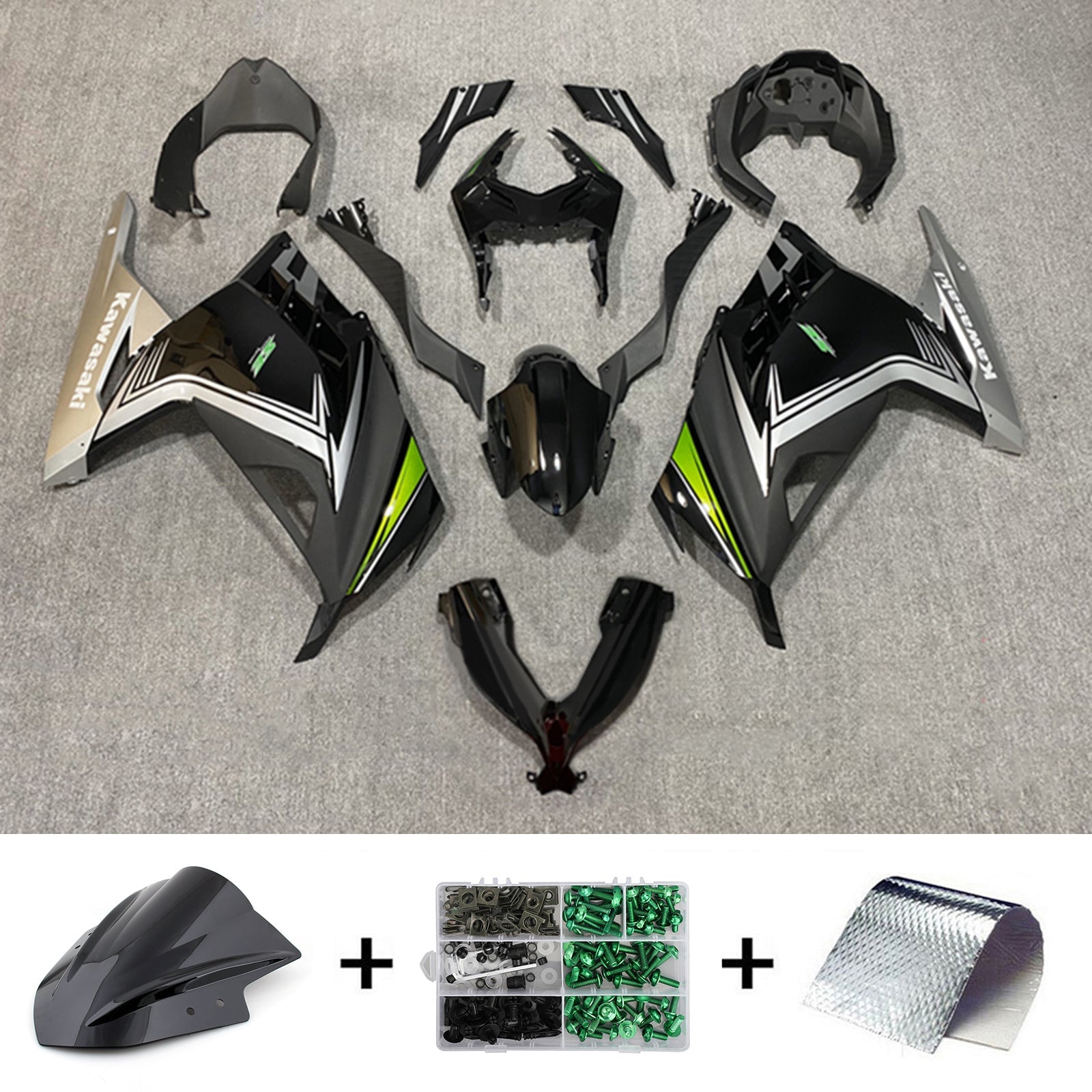 Amotopart Kawasaki EX300/Ninja 300 2013-2017 ABS kunststof carrosseriekuipset