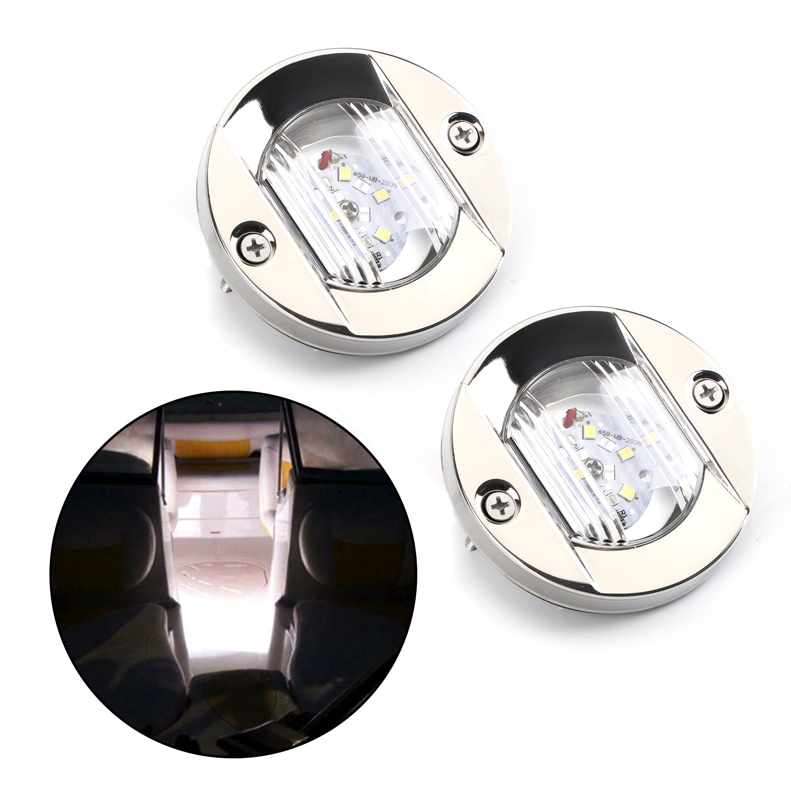 2pcs LED mornariška jahta jahta krom sidrno krmo svetlob