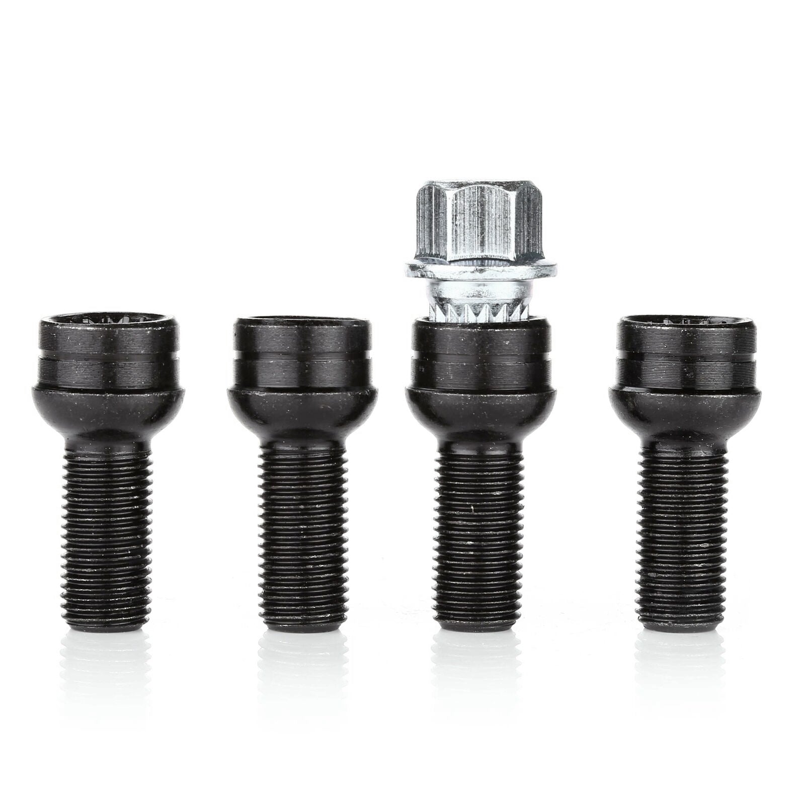 Zestaw 4 + 1 17 mm czarne śruby do kół i nakrętka zabezpieczająca do ogólnego VW Golf Beetle Passat Audi
