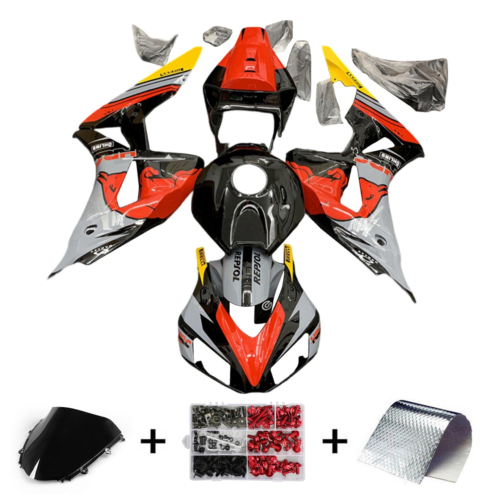 Amotopart Honda CBR1000RR 2006-2007 ABS muovinen korin suojasarja