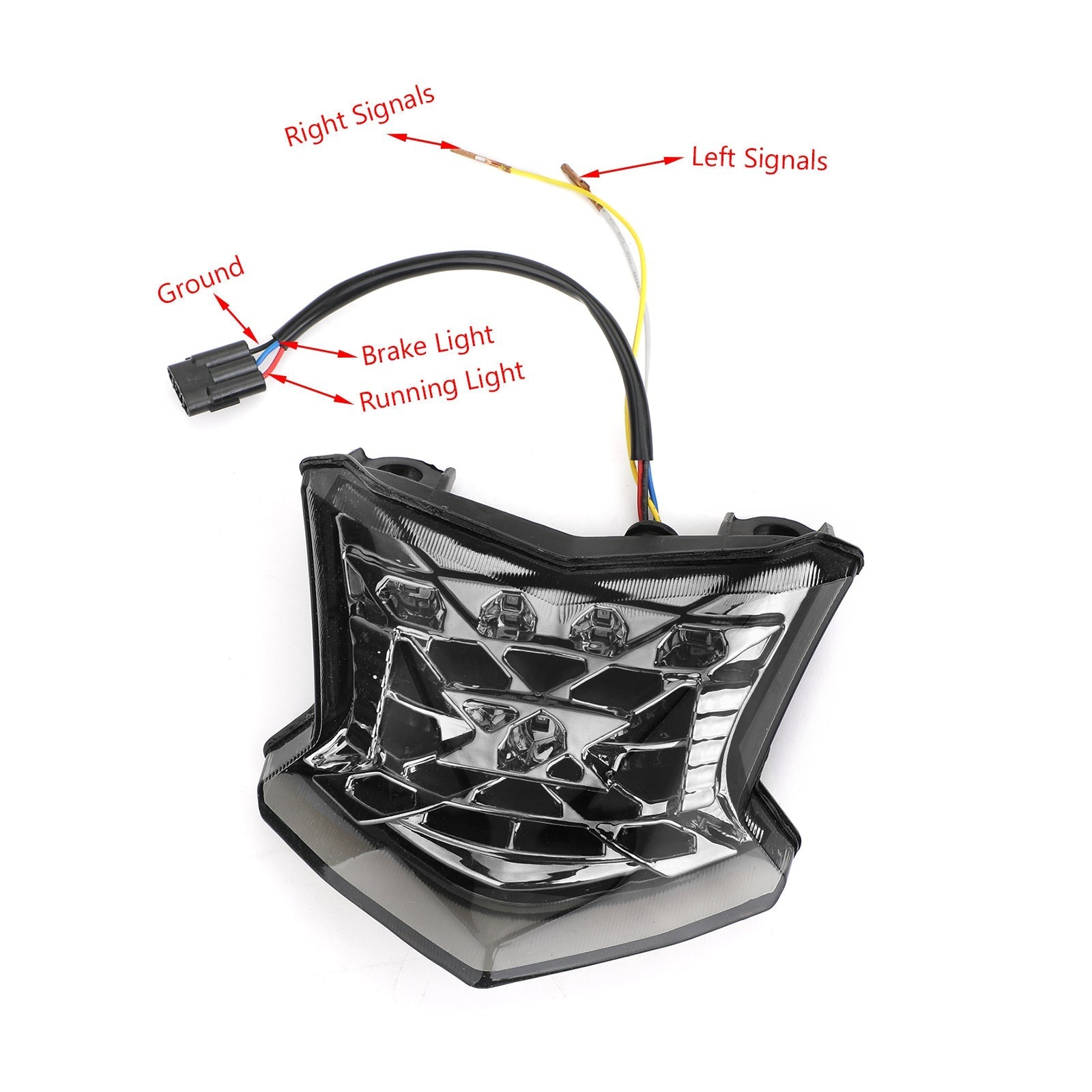 Clignotants de frein à LED feu arrière pour Kawasaki Z650 Ninja 650 Z900 17-19 argent générique