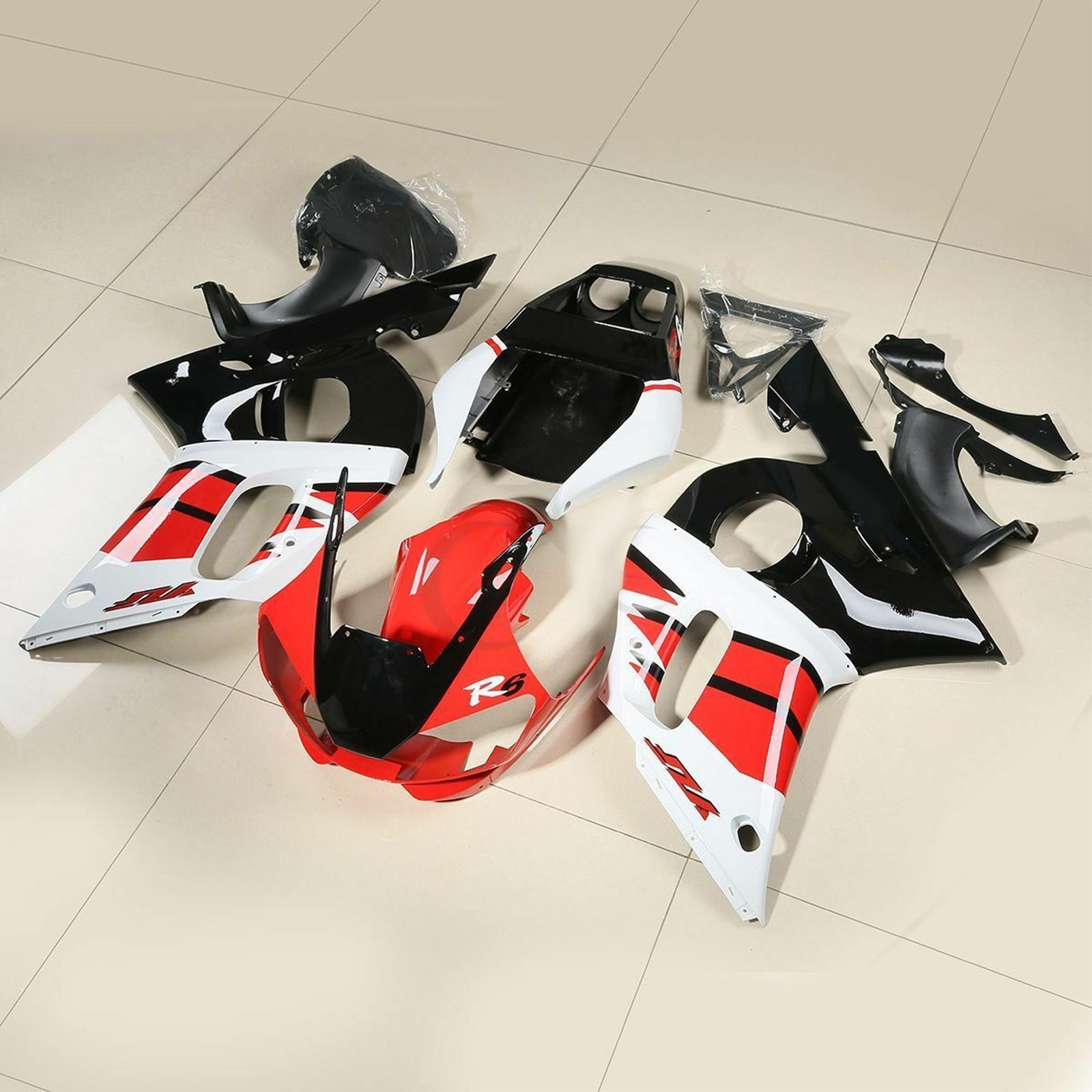 Amotopart Kit de Rangenage za Yamaha YZF R6 1998-2002 2001 2000 Rdeče bele črne generike