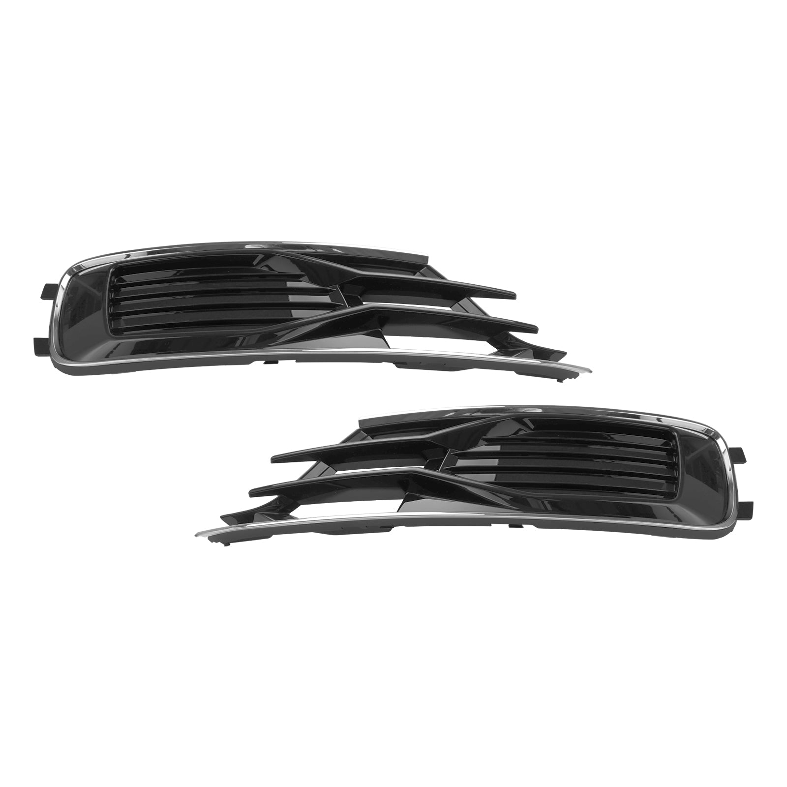 Audi A6 C7 2014-2018 2 stuks voorbumper mistlamprooster zwart chroom