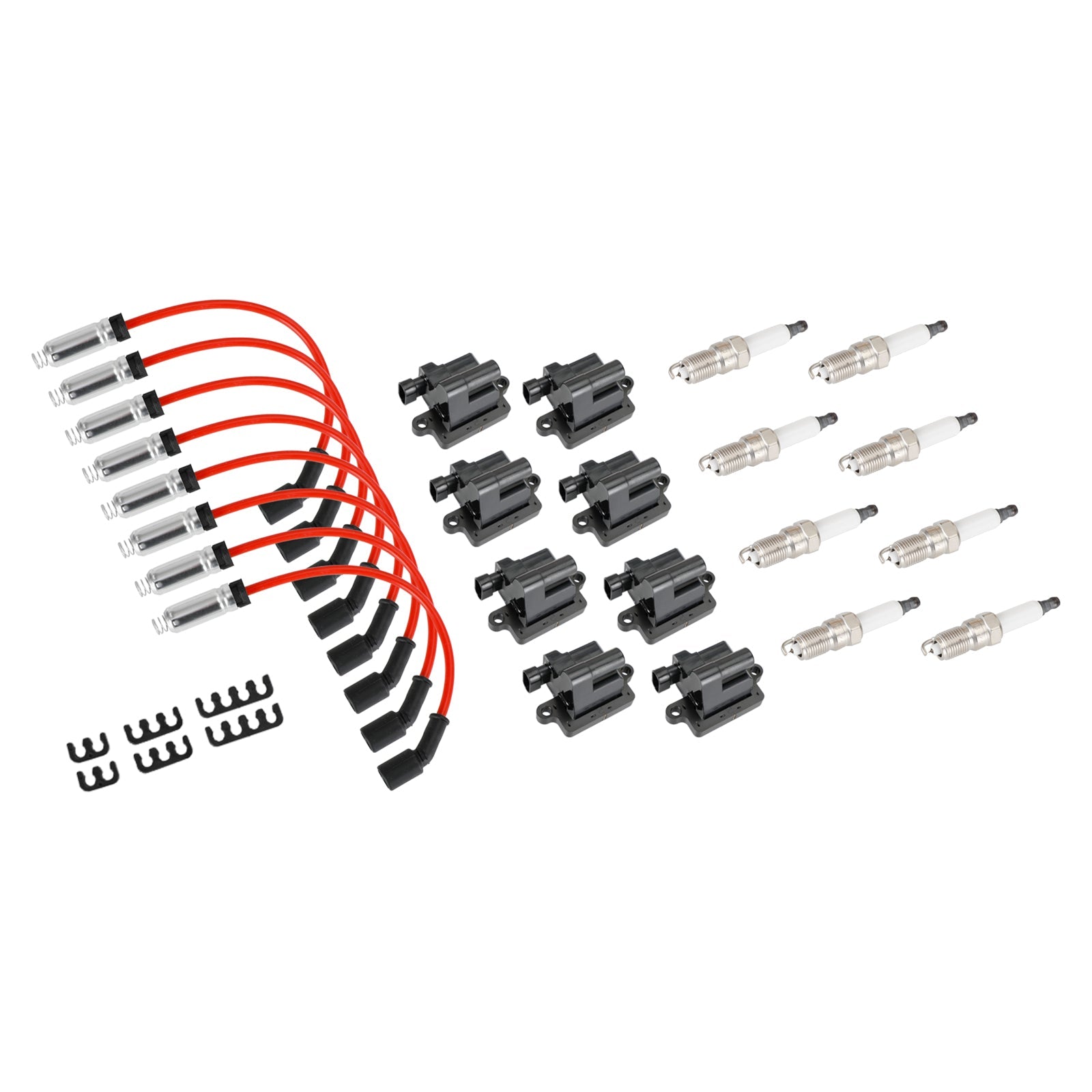 2003-2007 Hummer H2 Lot de 8 bobines 'allumage carrées et fil de bougie 12556893 12558693 12570553 3859078 38590782 521618