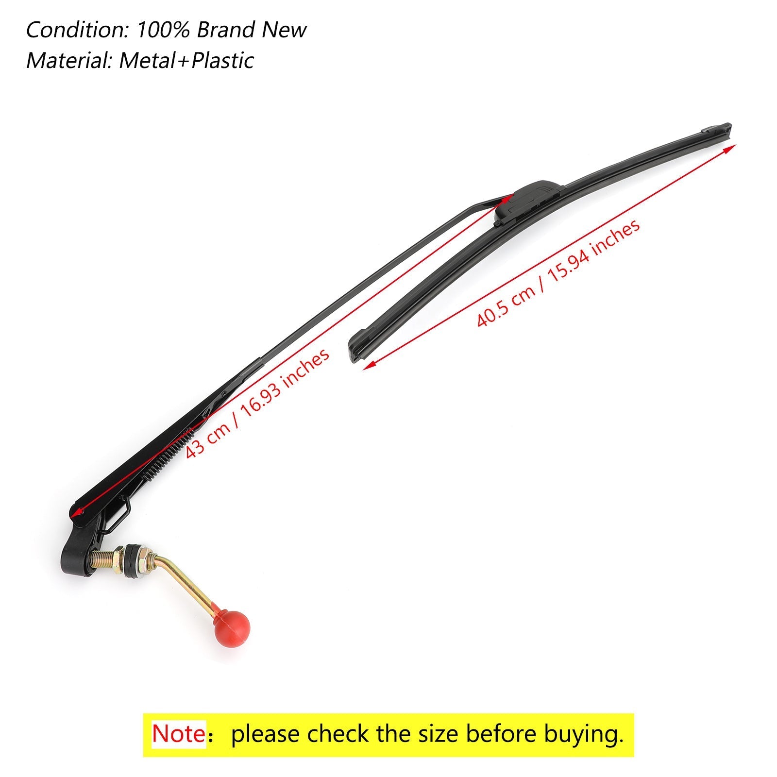 Universele handmatige ruitenwissermontage voor UTV ATV Polaris RZR 900 1000 Generiek