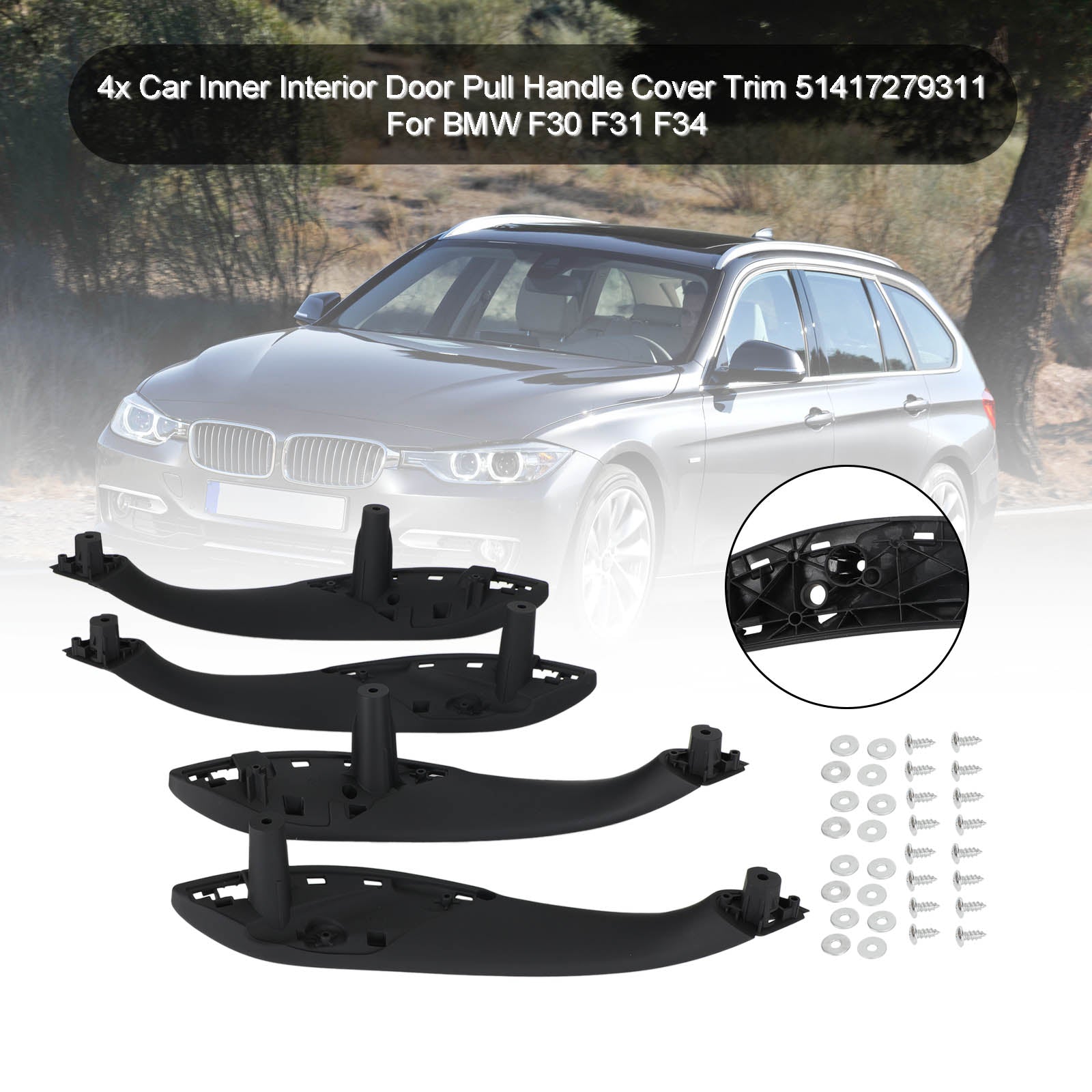 4x Copri maniglia portiera interna auto 51417279311 per BMW F30 F31 F34 generico