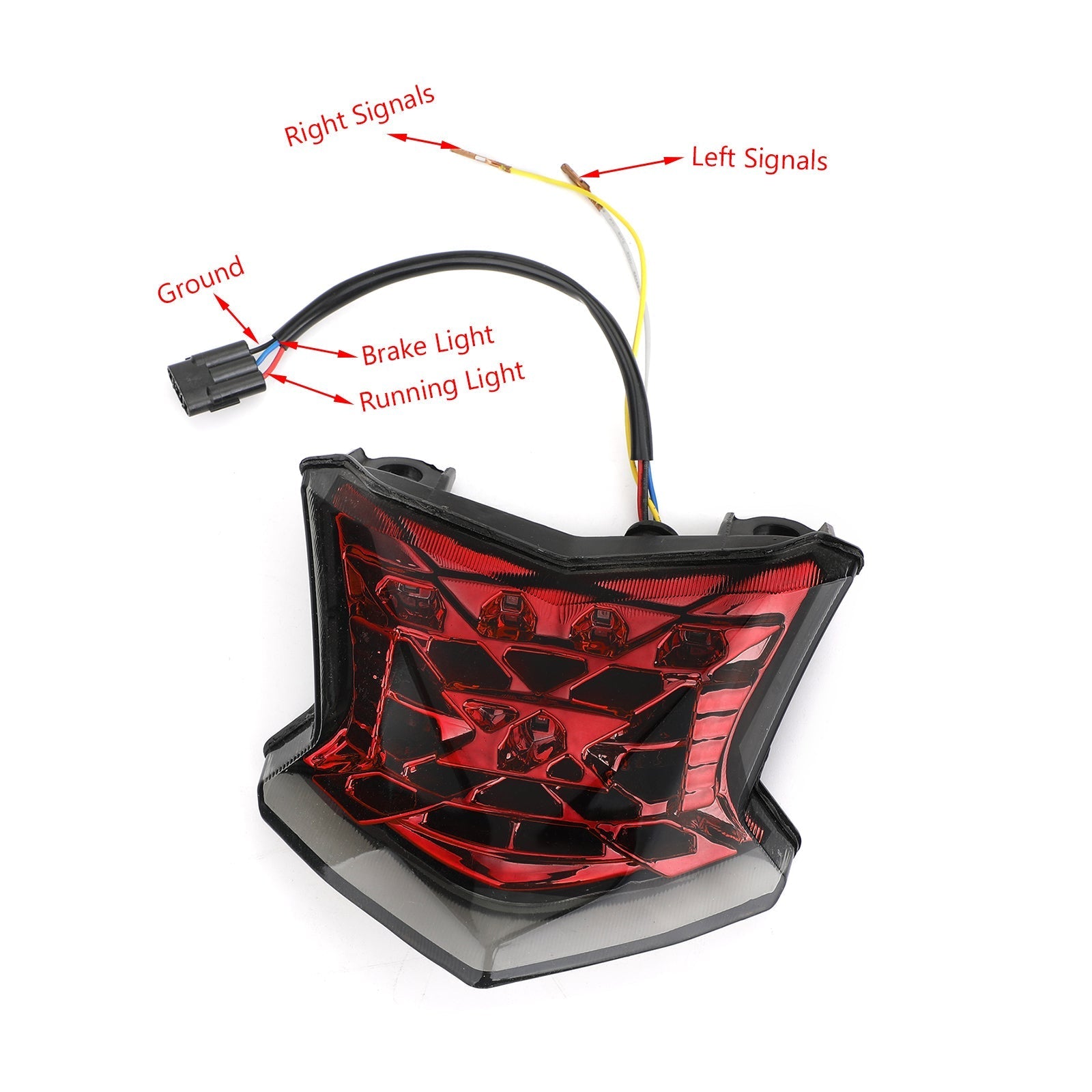 Clignotants de frein à LED feu arrière pour Kawasaki Z650 Ninja 650 Z900 17-19 argent générique