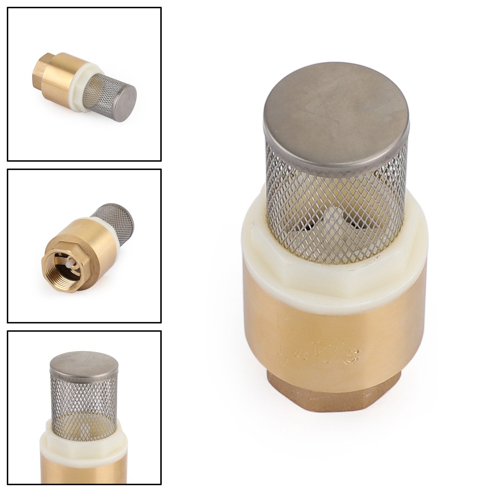 Mosiężny zawór zwrotny zwrotny 3/4" NPT ze sprężyną i filtrem 200 PSI