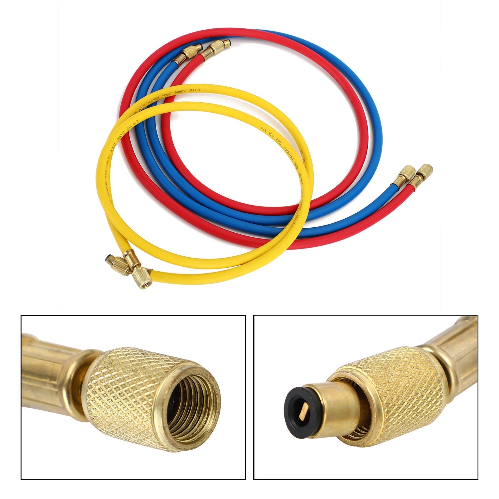 1/4" SAE 60" 5' Cevi za polnjenje klimatske naprave Cev za hladilno sredstvo R134A Klimatska naprava